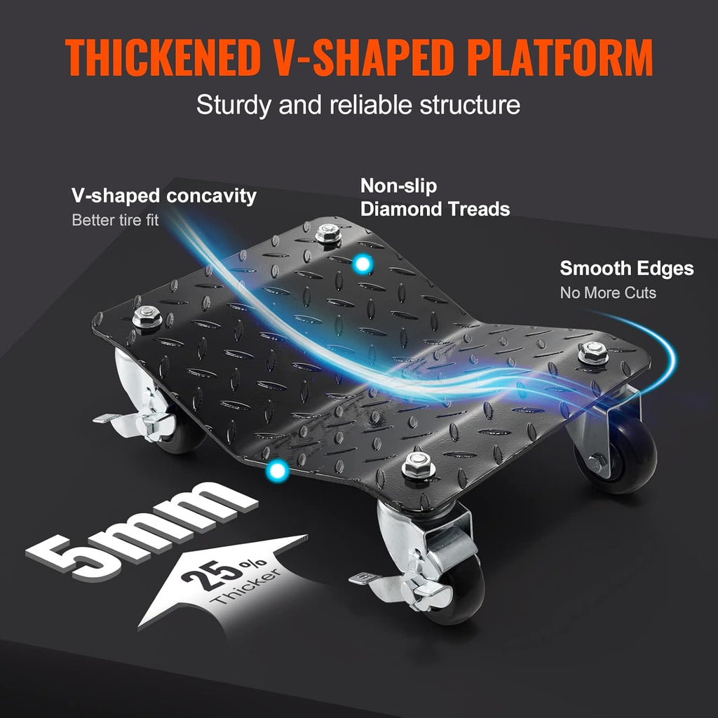 Roues verrouillables de chariot mobile de voiture de VEVOR, positionnement assisté pour la direction