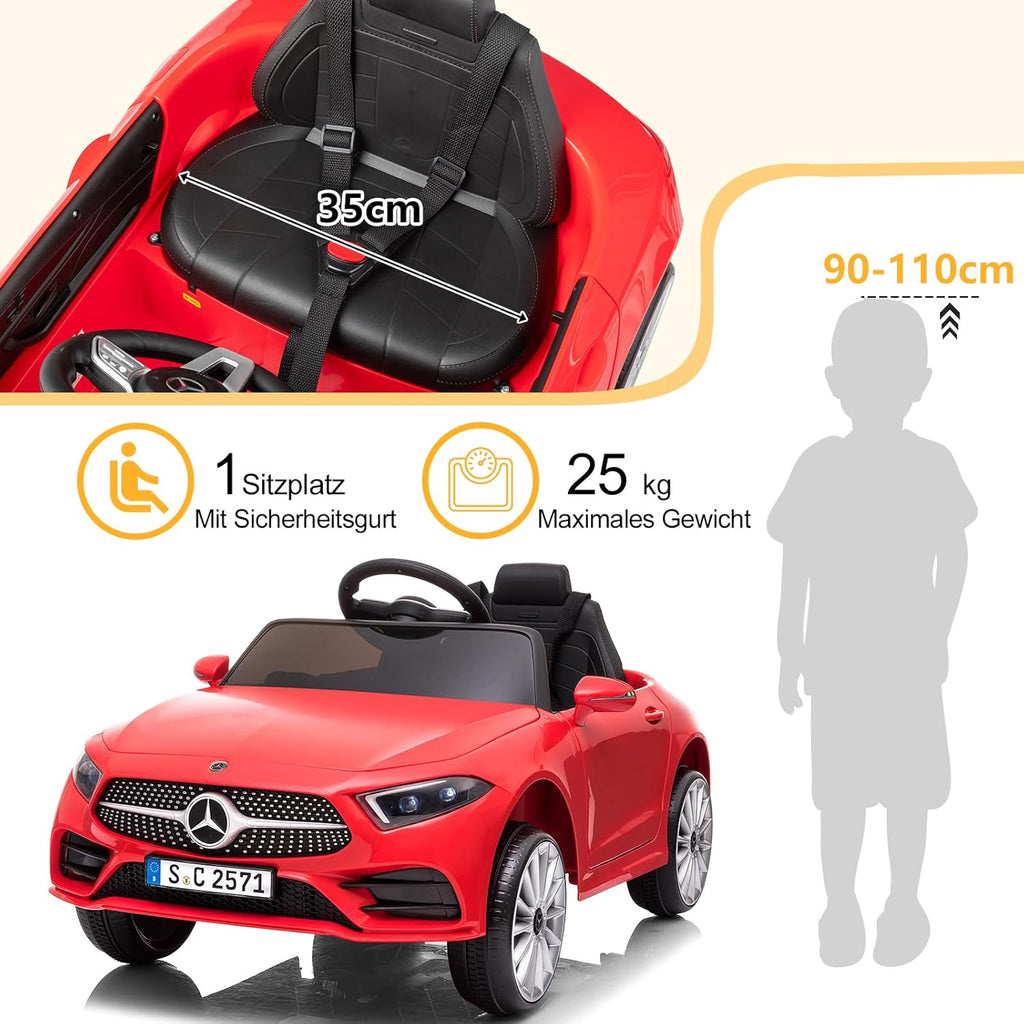 LALAHO Voitures électriques pour Enfants Mercedes Benz AMG avec Télécommande 2.4G, Véhicule électrique Enfant 2 Portes avec MP3 (Blanc)