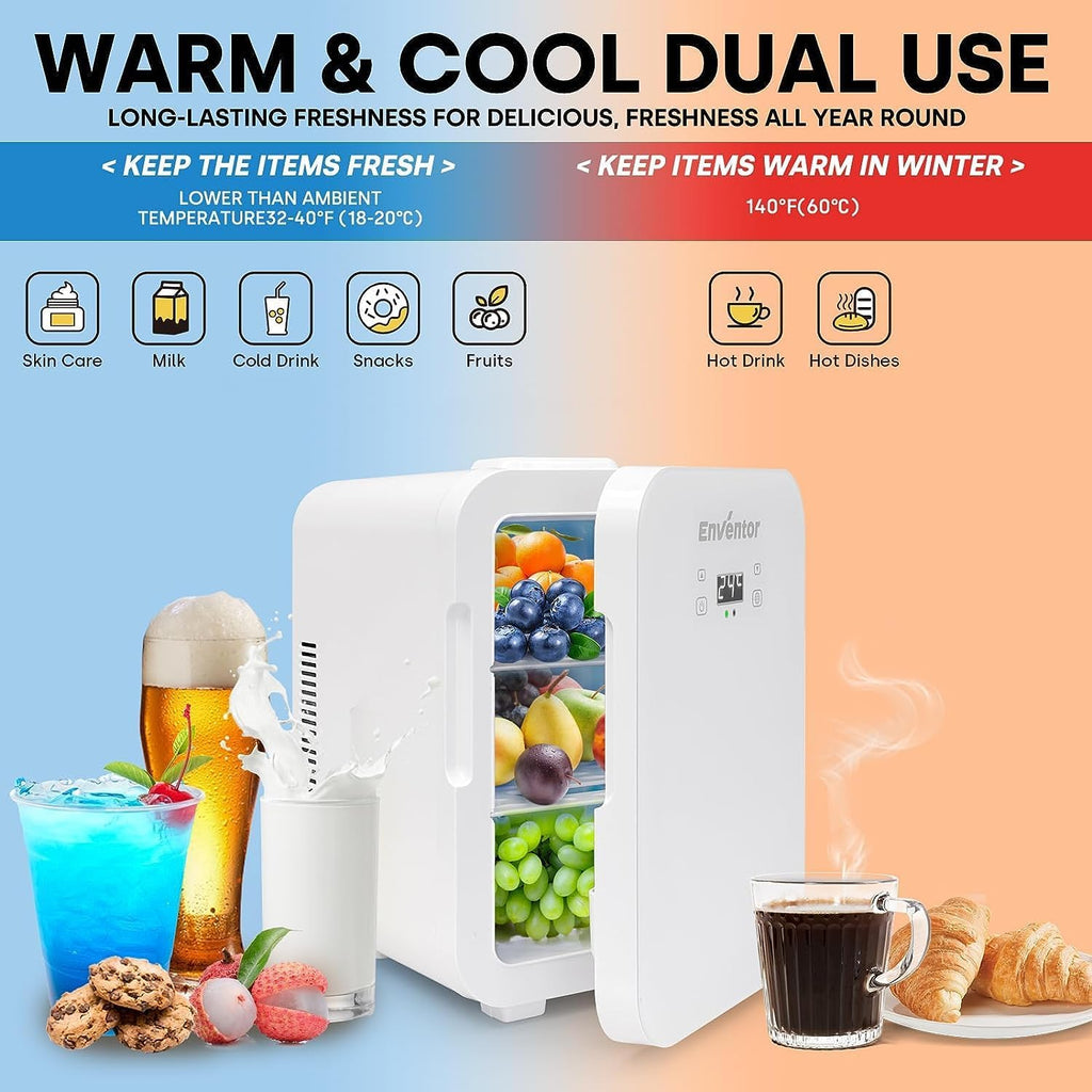 Mini réfrigérateur 4L Petit réfrigérateur portable 6 canettes Cosmétique Mini réfrigérateur Réfrigérer et chauffer