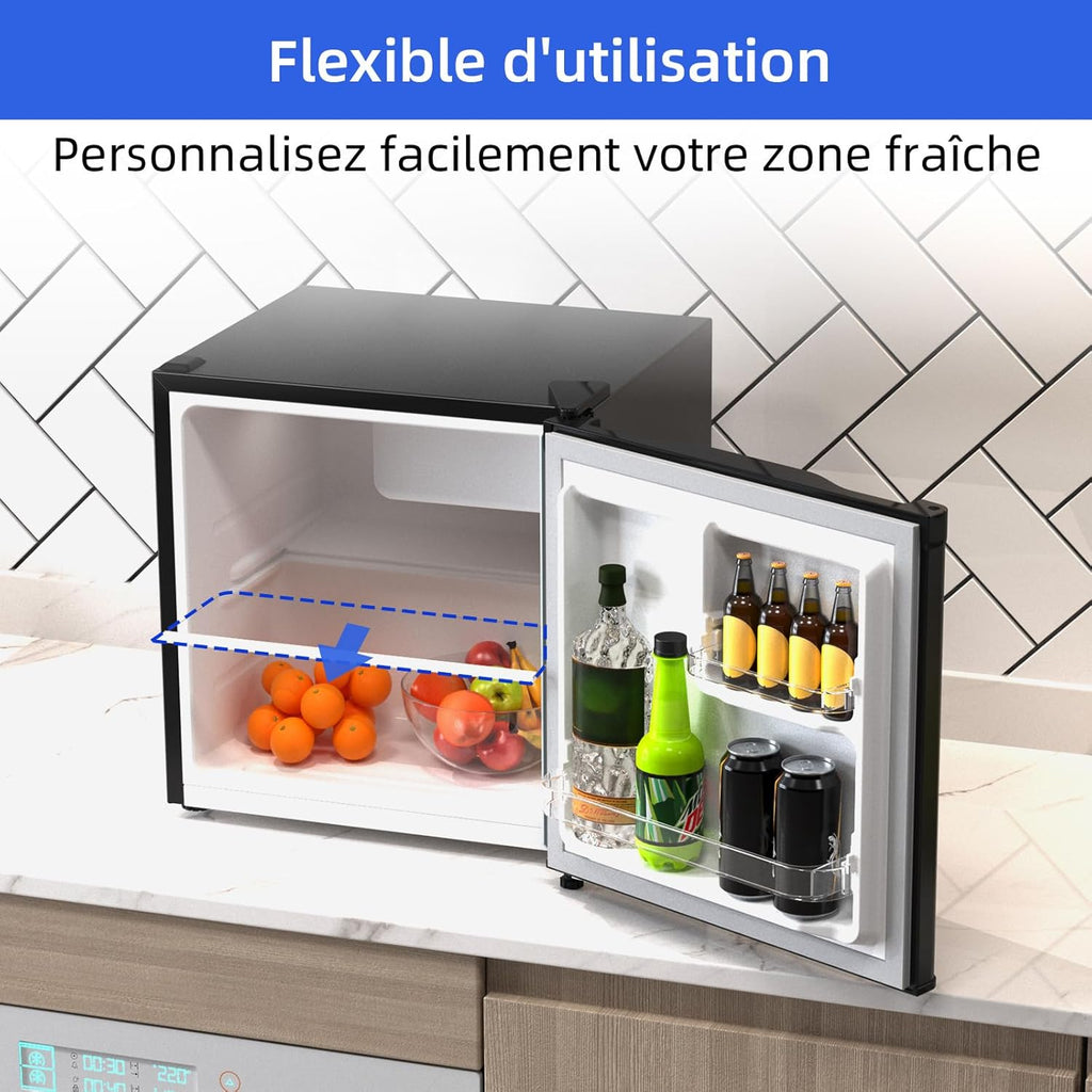 Mini réfrigérateur de table 46L 47 x 44,7 cm Avec porte-bouteilles Thermostat réglable