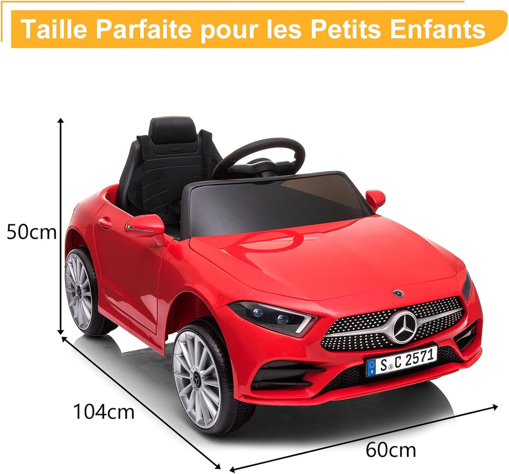 LALAHO Voitures électriques pour Enfants Mercedes Benz AMG avec Télécommande 2.4G, Véhicule électrique Enfant 2 Portes avec MP3 (Blanc)