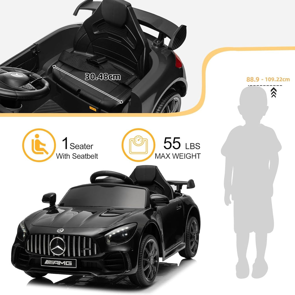 LALAHO Voitures électriques pour Enfants Mercedes Benz AMG avec Télécommande 2.4G, Véhicule électrique Enfant 2 Portes avec MP3 (Blanc)