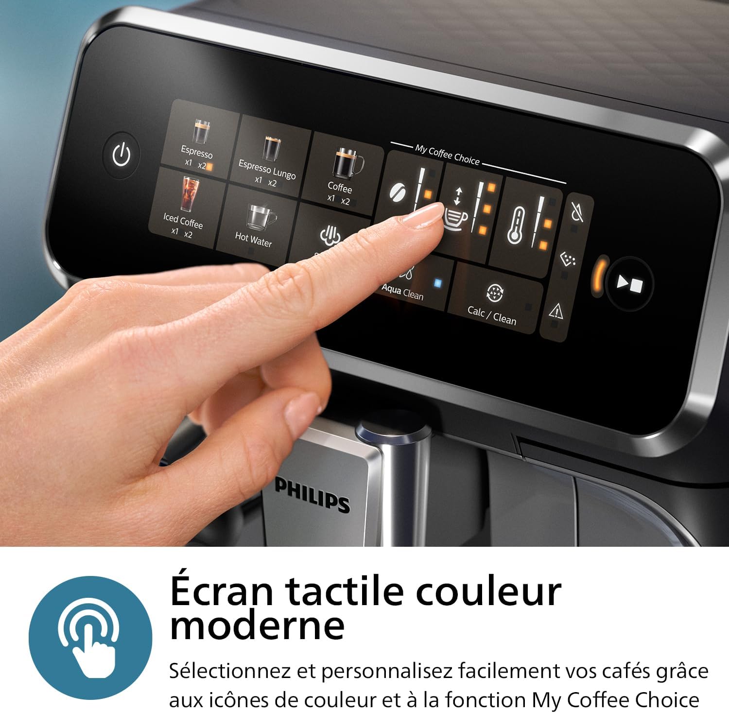 Philips Série 2200 Machine Expresso Automatique - 2 Boissons, Mousseur à Lait Classique, Écran Tactile, Broyeur Céramique, Aroma Seal, Noir Mat (EP2220/10)