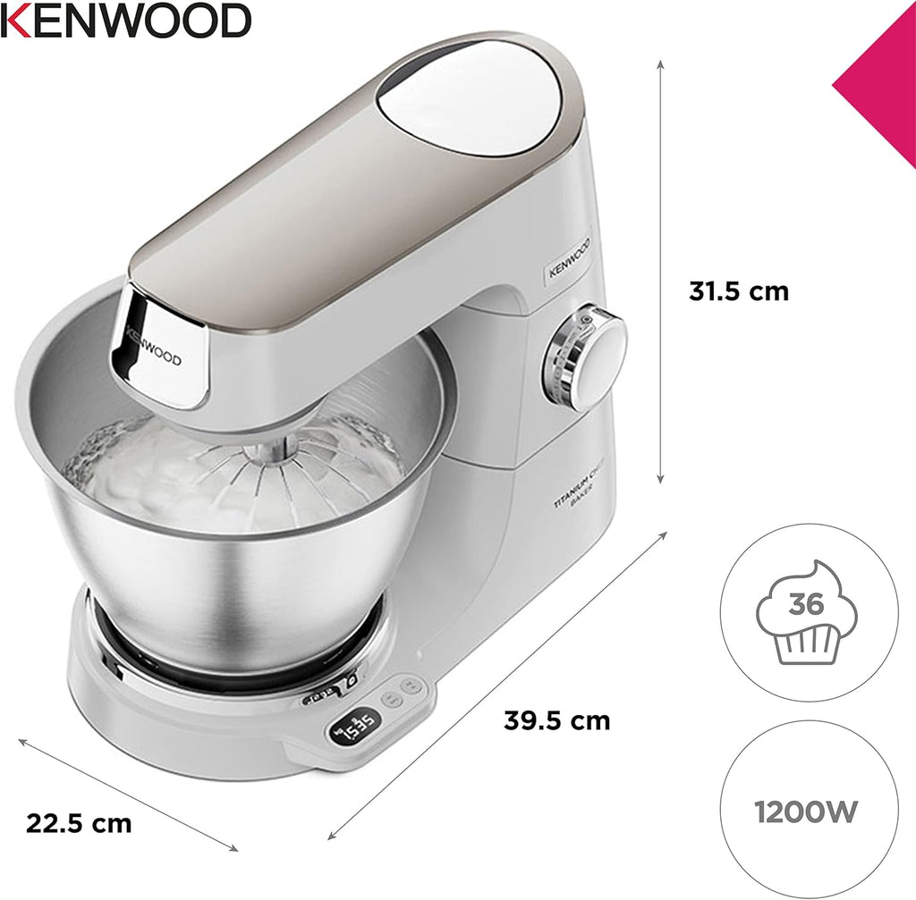 Kenwood Titanium Chef Baker KVC85.004SI Robot à pâtisserie comprenant un ensemble de 3 pâtisseries