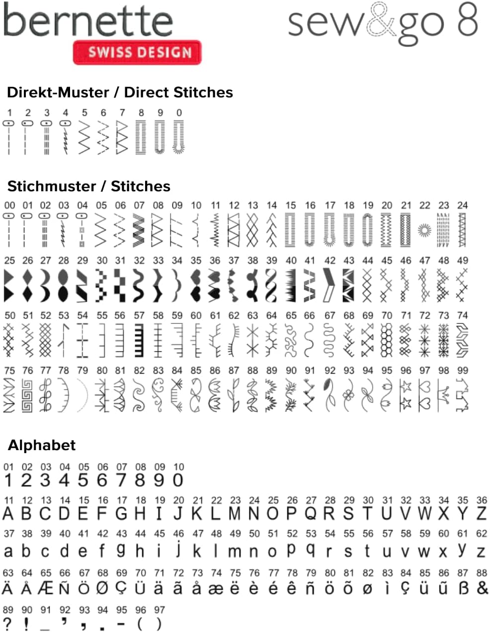 Bernette Sew&amp;GO8 computergestuurde naaimachine met 197 naaiprogramma's, vrije arm, multifunctioneel scherm, naaien, patchwork, quilten, wit 