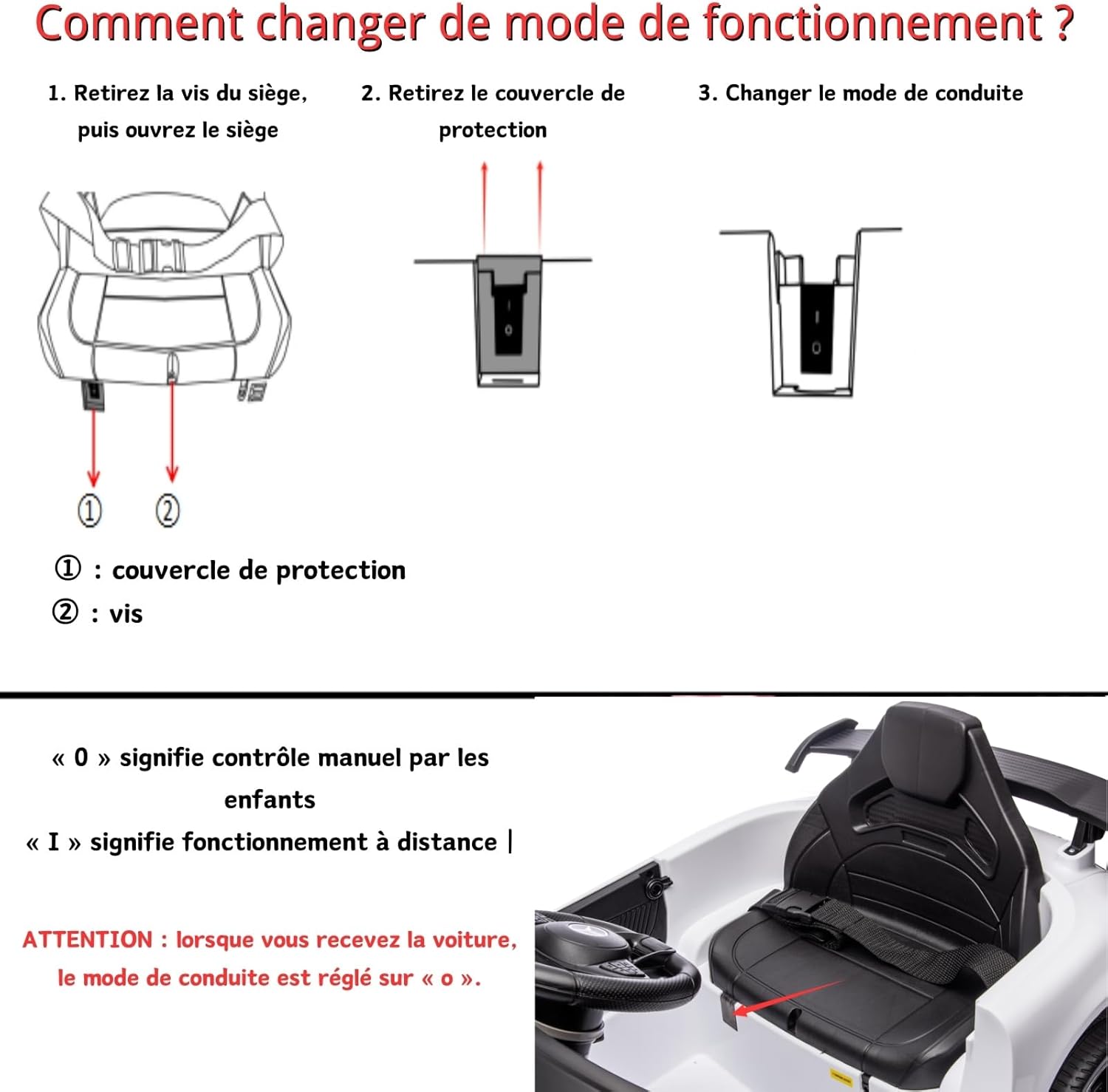 LALAHO Voitures électriques pour Enfants Mercedes Benz AMG avec Télécommande 2.4G, Véhicule électrique Enfant 2 Portes avec MP3 (Blanc)