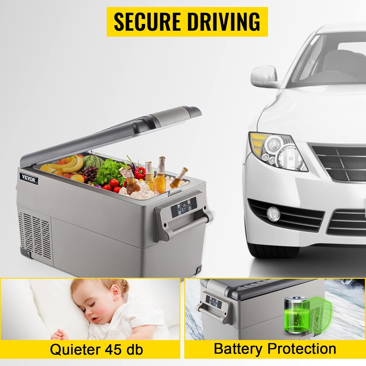 Réfrigérateur thermique portable 35L réfrigérateur de voiture réfrigérateur de voyage électrique portable pour voiture mini réfrigérateur pour voiture mini réfrigérateur pour boissons avec écran LCD