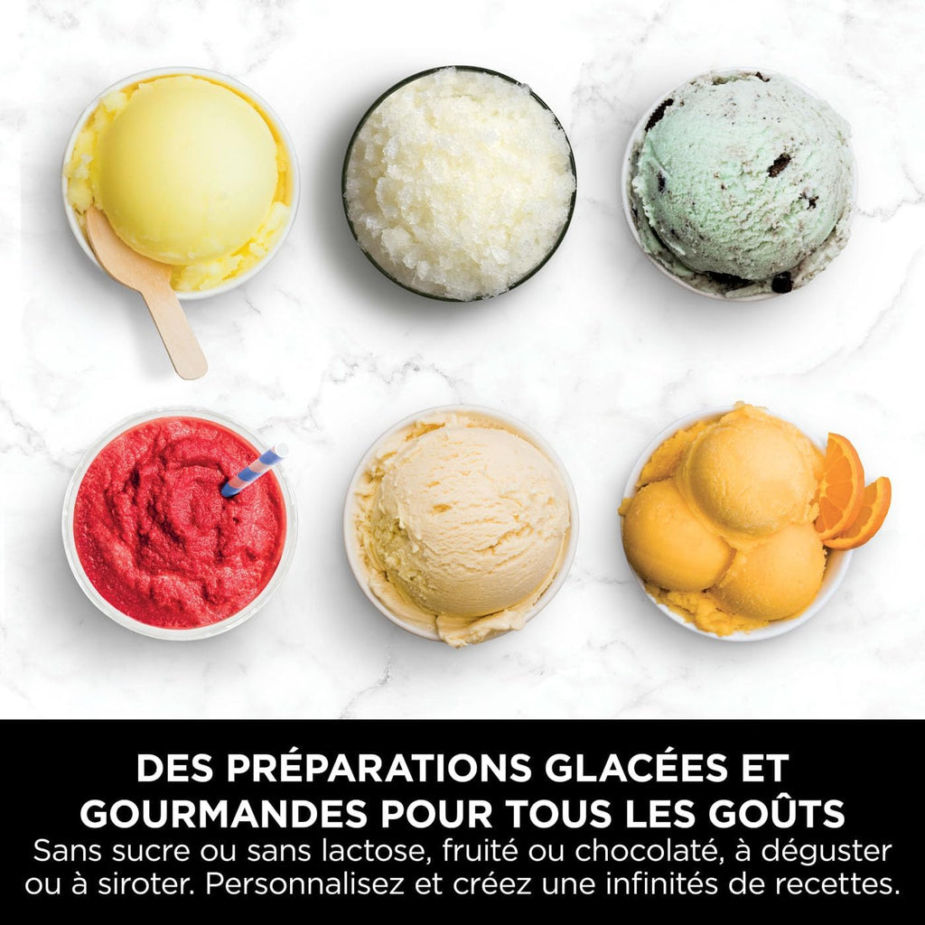Sorbetière Ninja CREAMi 7 programmes pour glaces sorbets smoothies et milkshakes, noir/argent 1,4 L