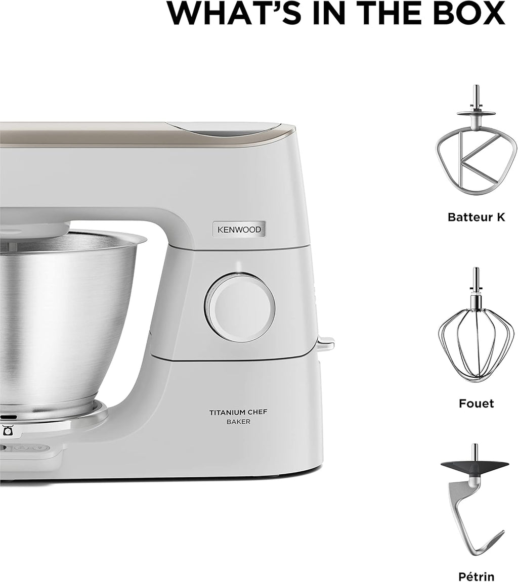 Kenwood Titanium Chef Baker KVC85.004SI Robot à pâtisserie comprenant un ensemble de 3 pâtisseries