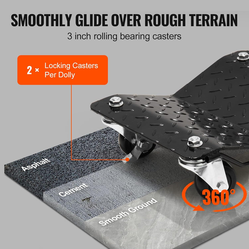 Roues verrouillables de chariot mobile de voiture de VEVOR, positionnement assisté pour la direction