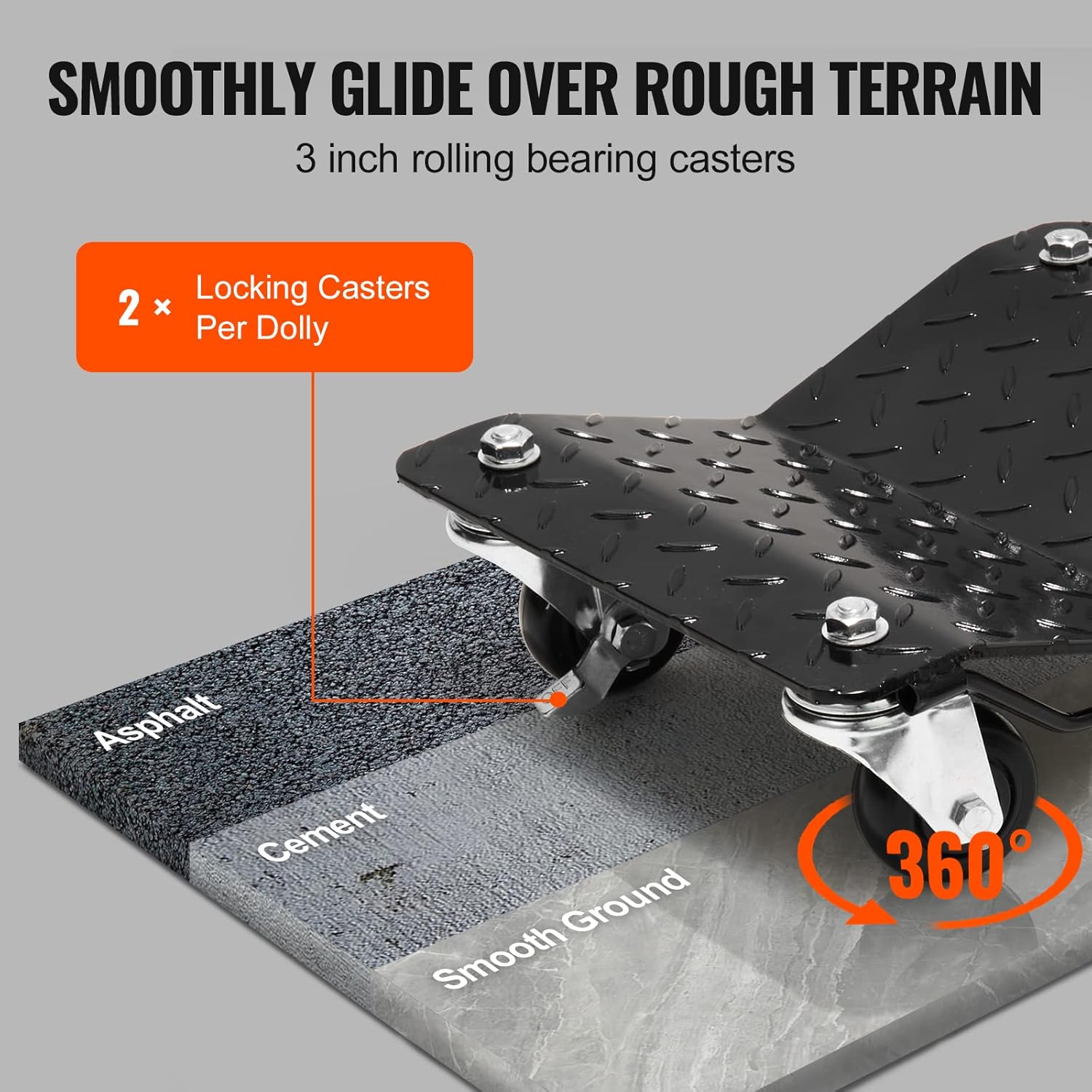 Roues verrouillables de chariot mobile de voiture de VEVOR, positionnement assisté pour la direction