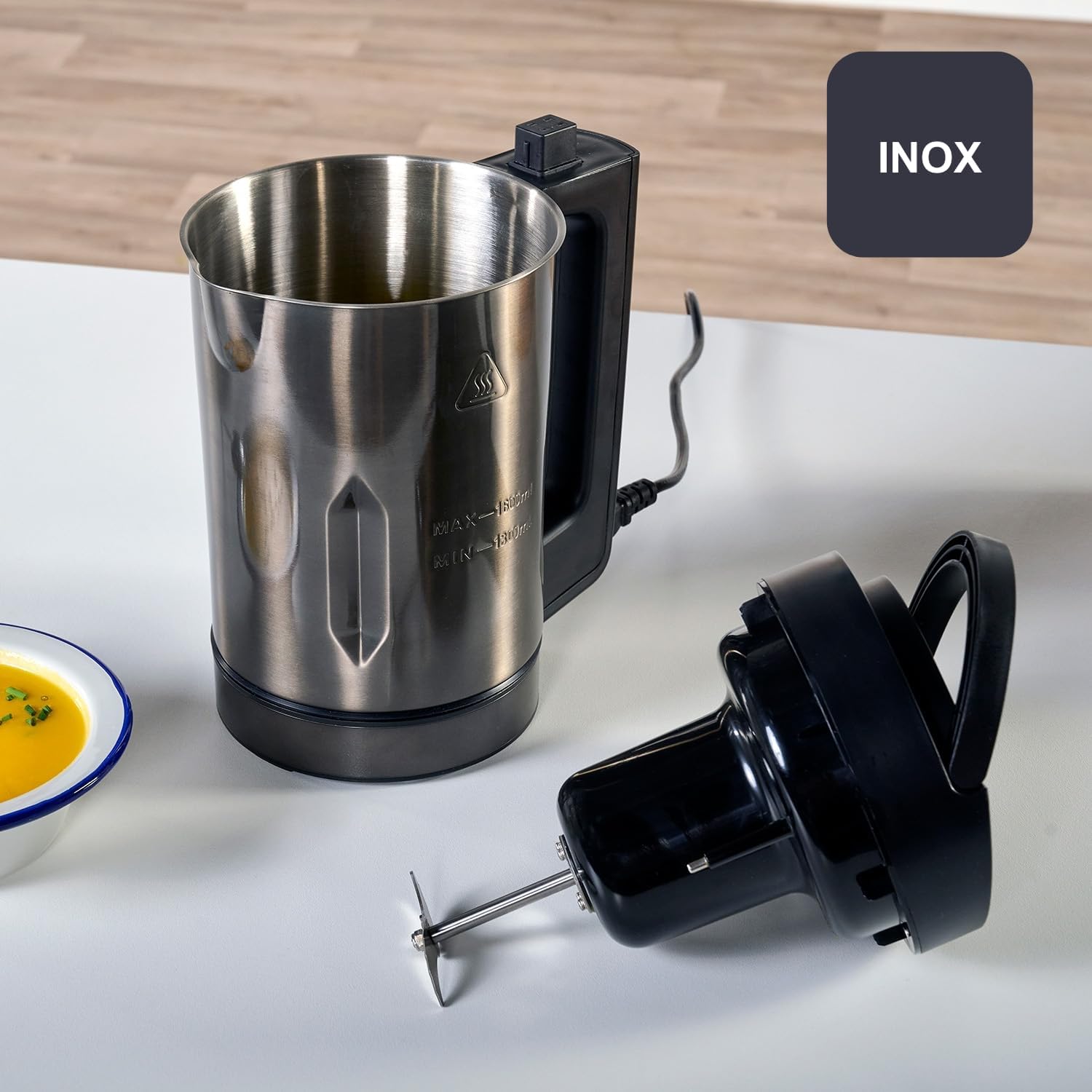 BLACK+DECKER BXSM1000E - Machine à Soupe Bouilloire Inox 1,6L 7 Programmes Automatiques