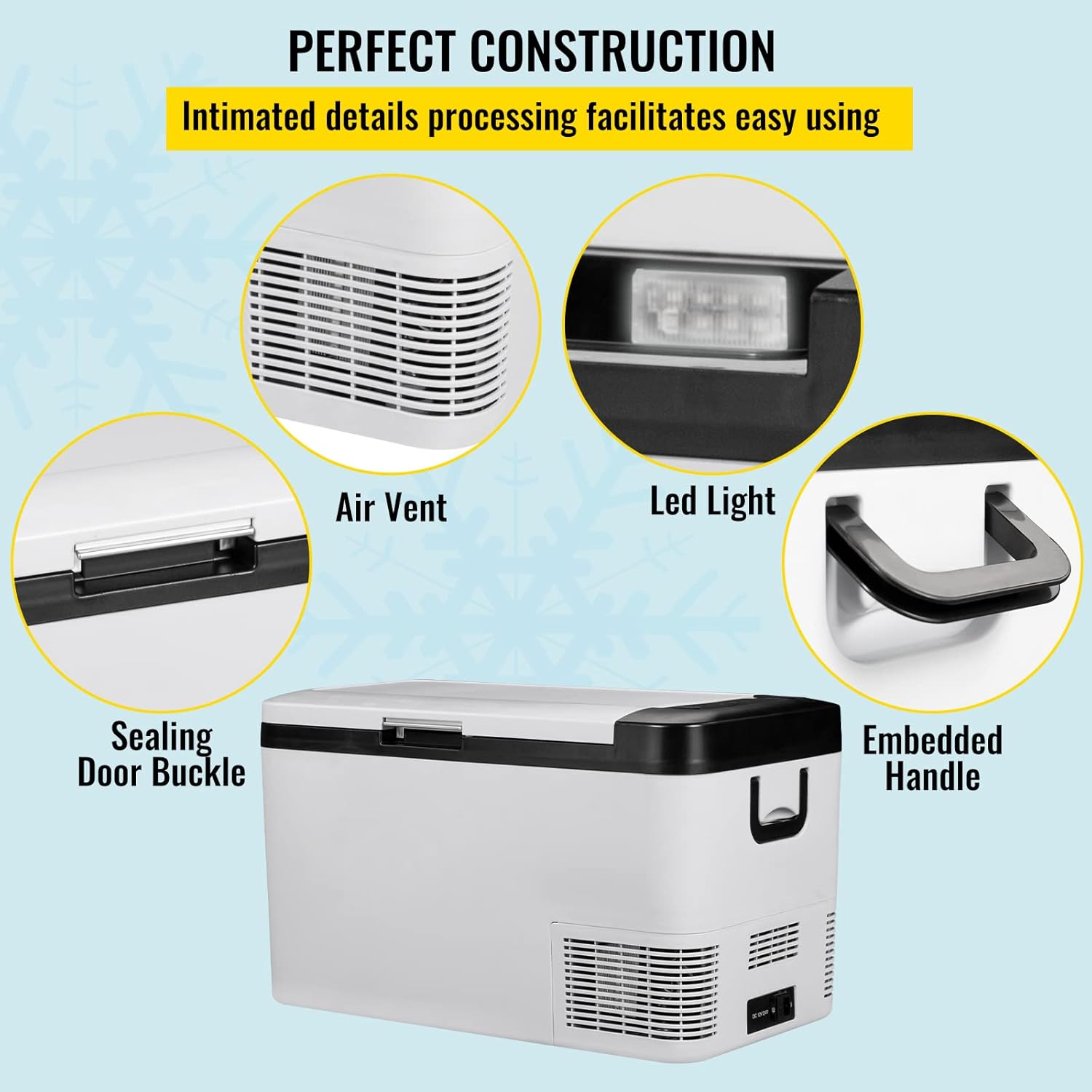 Réfrigérateur thermique portable 35L réfrigérateur de voiture réfrigérateur de voyage électrique portable pour voiture mini réfrigérateur pour voiture mini réfrigérateur pour boissons avec écran LCD