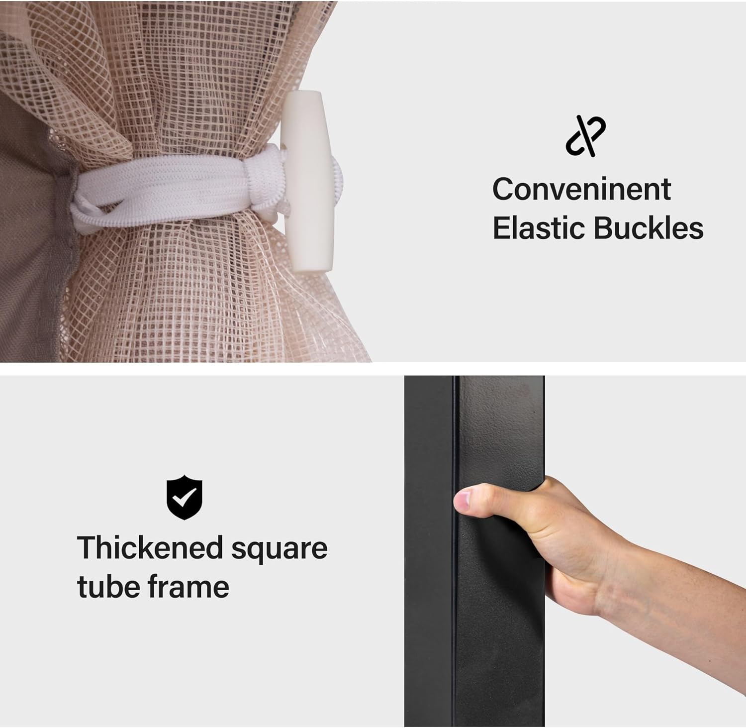 Tente pavillon d'extérieur améliorée à double toit, auvent imperméable UV50+ avec filet et crochets