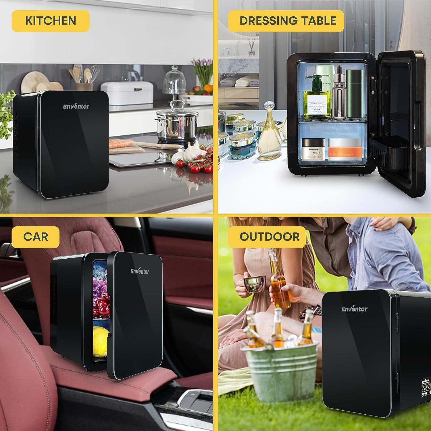 Mini réfrigérateur 4L Petit réfrigérateur portable 6 canettes Cosmétique Mini réfrigérateur Réfrigérer et chauffer