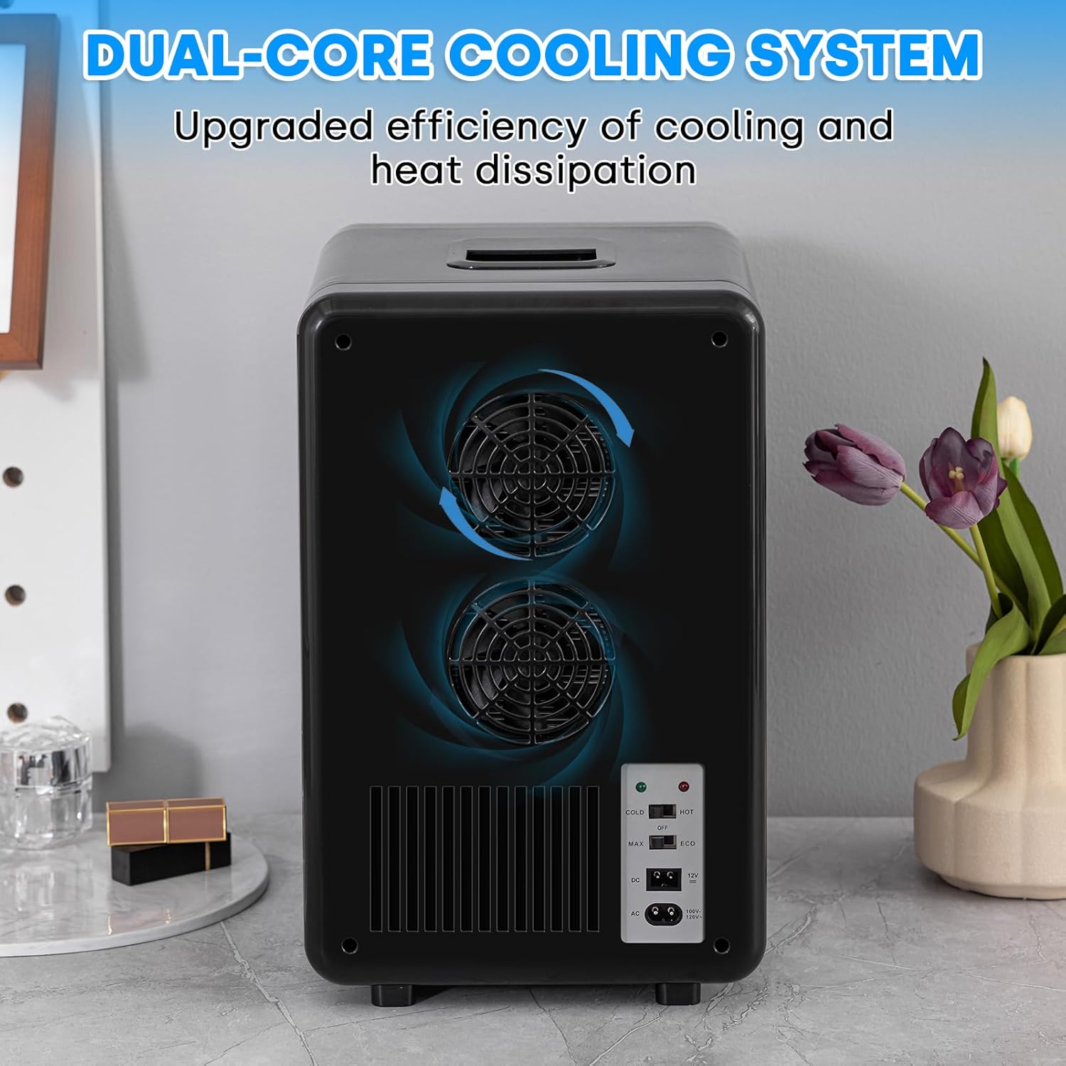 Mini réfrigérateur 4L Petit réfrigérateur portable 6 canettes Cosmétique Mini réfrigérateur Réfrigérer et chauffer