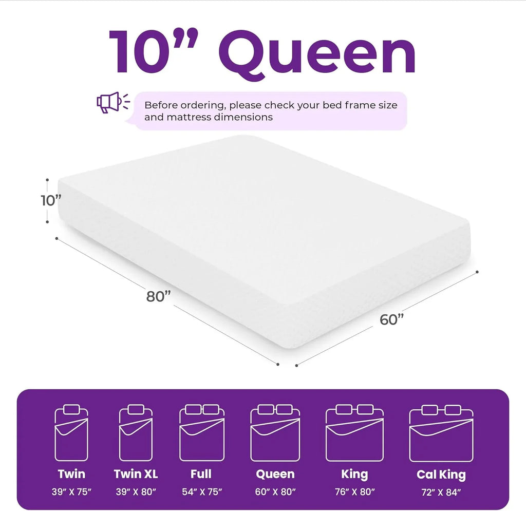 Matelas en mousse à mémoire de forme GAESTE de 8 pouces, entièrement rafraîchissant, matelas dans une boîte