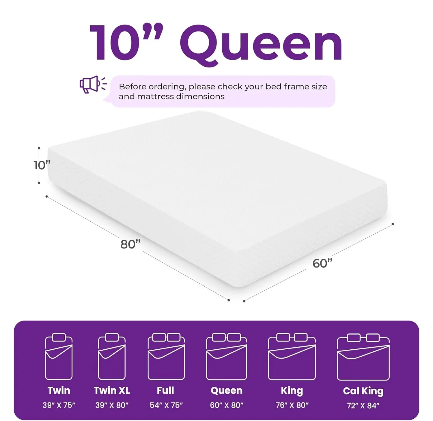 Matelas en mousse à mémoire de forme GAESTE de 8 pouces, entièrement rafraîchissant, matelas dans une boîte