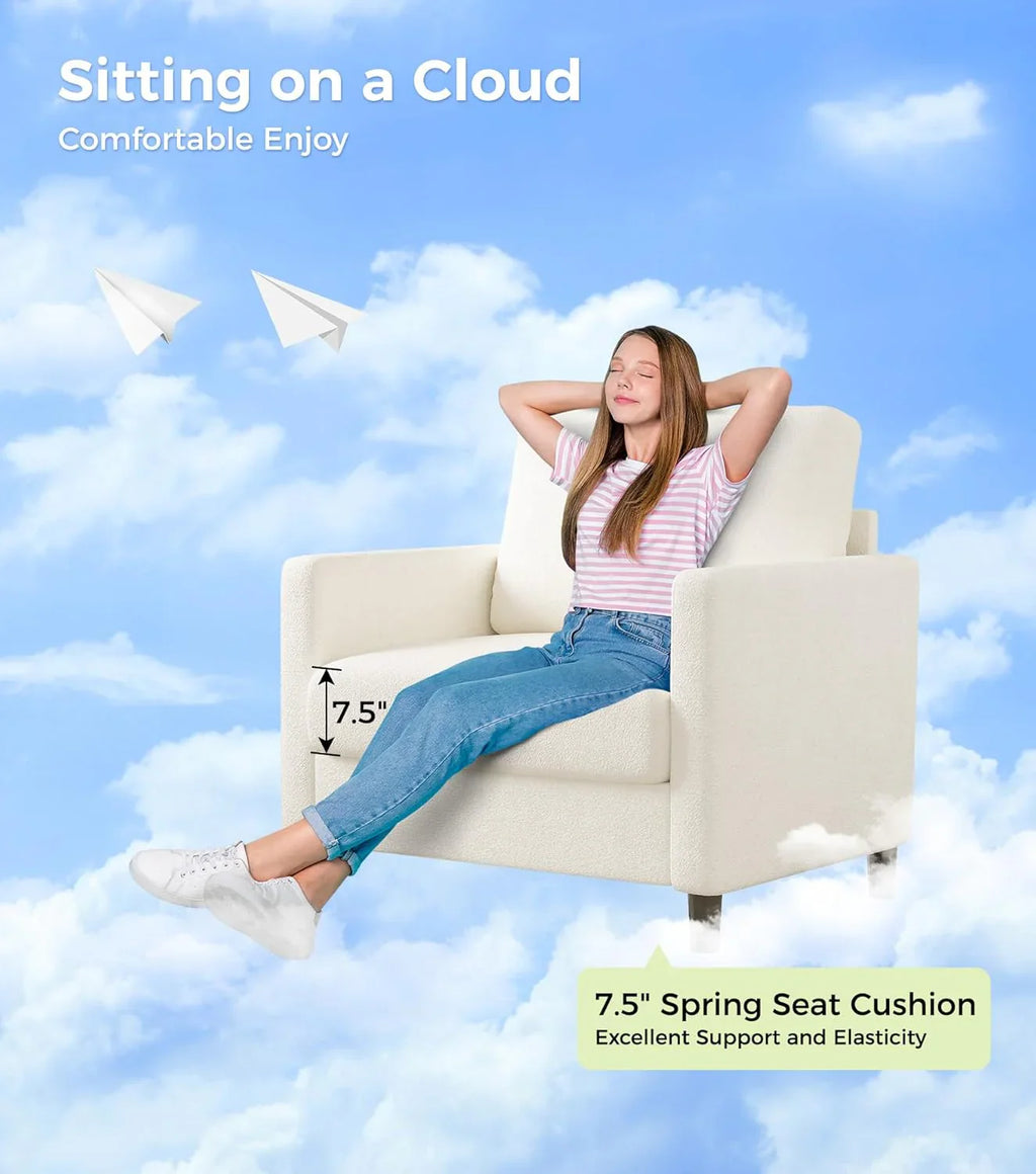 Causeuse de 51 pouces, causeuse confortable en velours côtelé