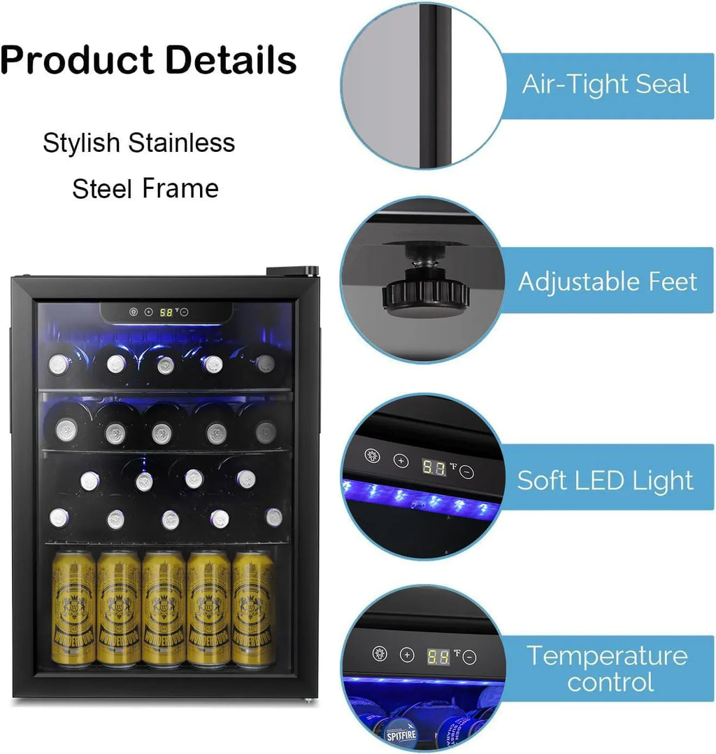 Refroidisseur à vin Antarctic Star 26 bouteilles 130 canettes Réfrigérateur à boissons Mini refroidisseur à vin