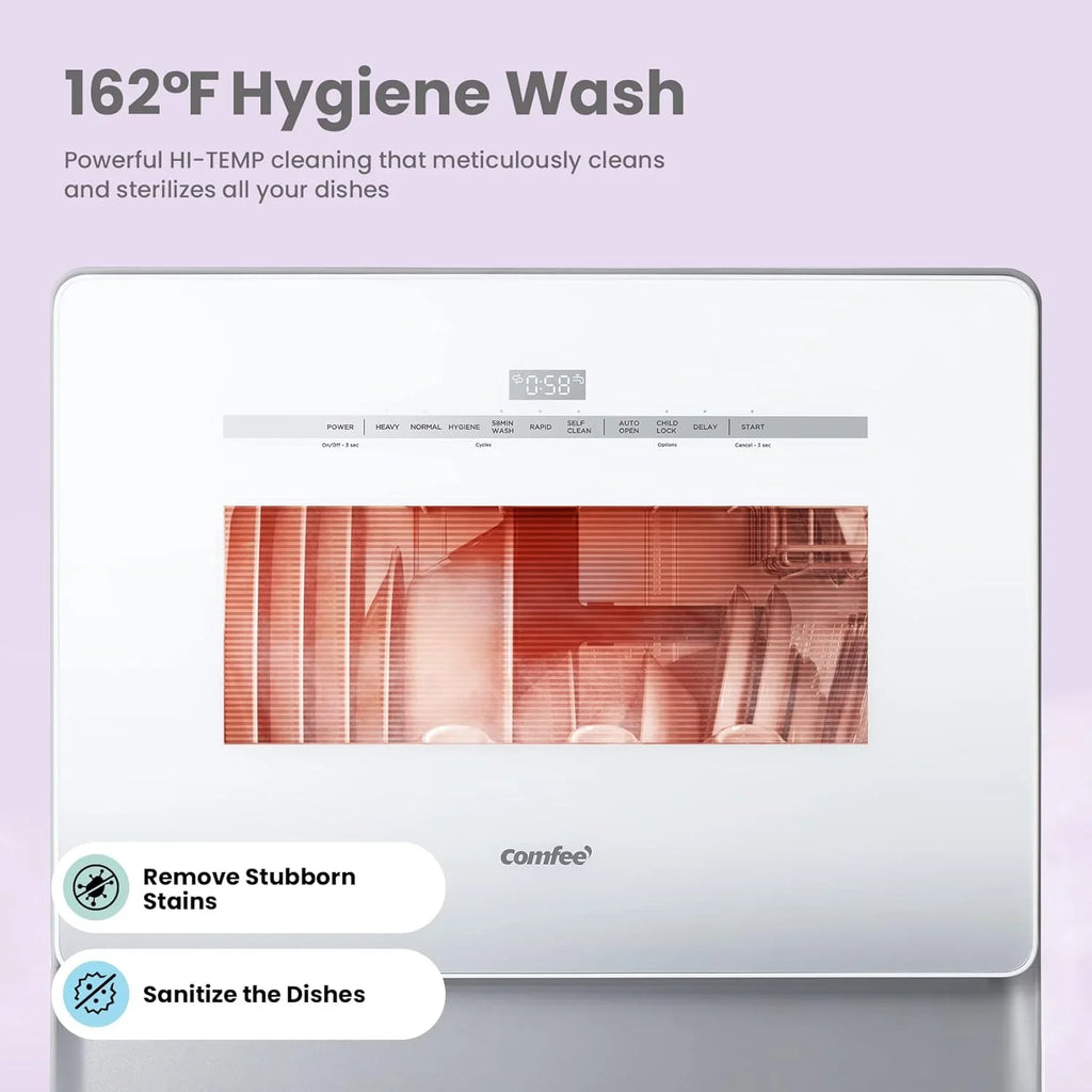 Lave-vaisselle portable de comptoir COMFEE avec réservoir d'eau intégré de 5 L