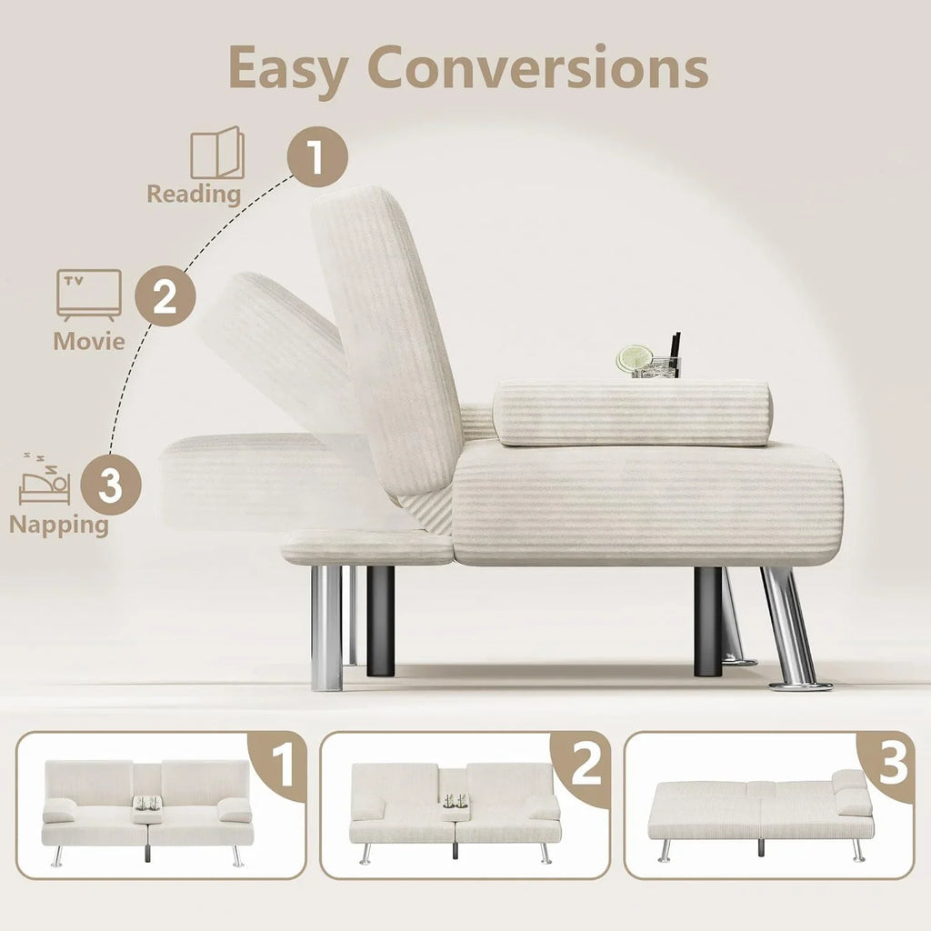 Canapé-lit futon Flamaker Ensemble futon pliant moderne Chaise longue convertible