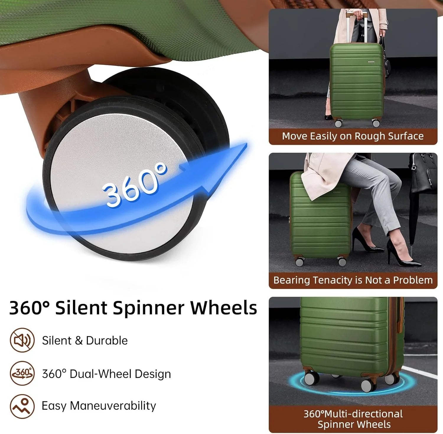 Ensemble de bagages 6 pièces, ensemble de valises rigides extensibles avec roulettes pivotantes, ensemble de bagages à roulettes légers