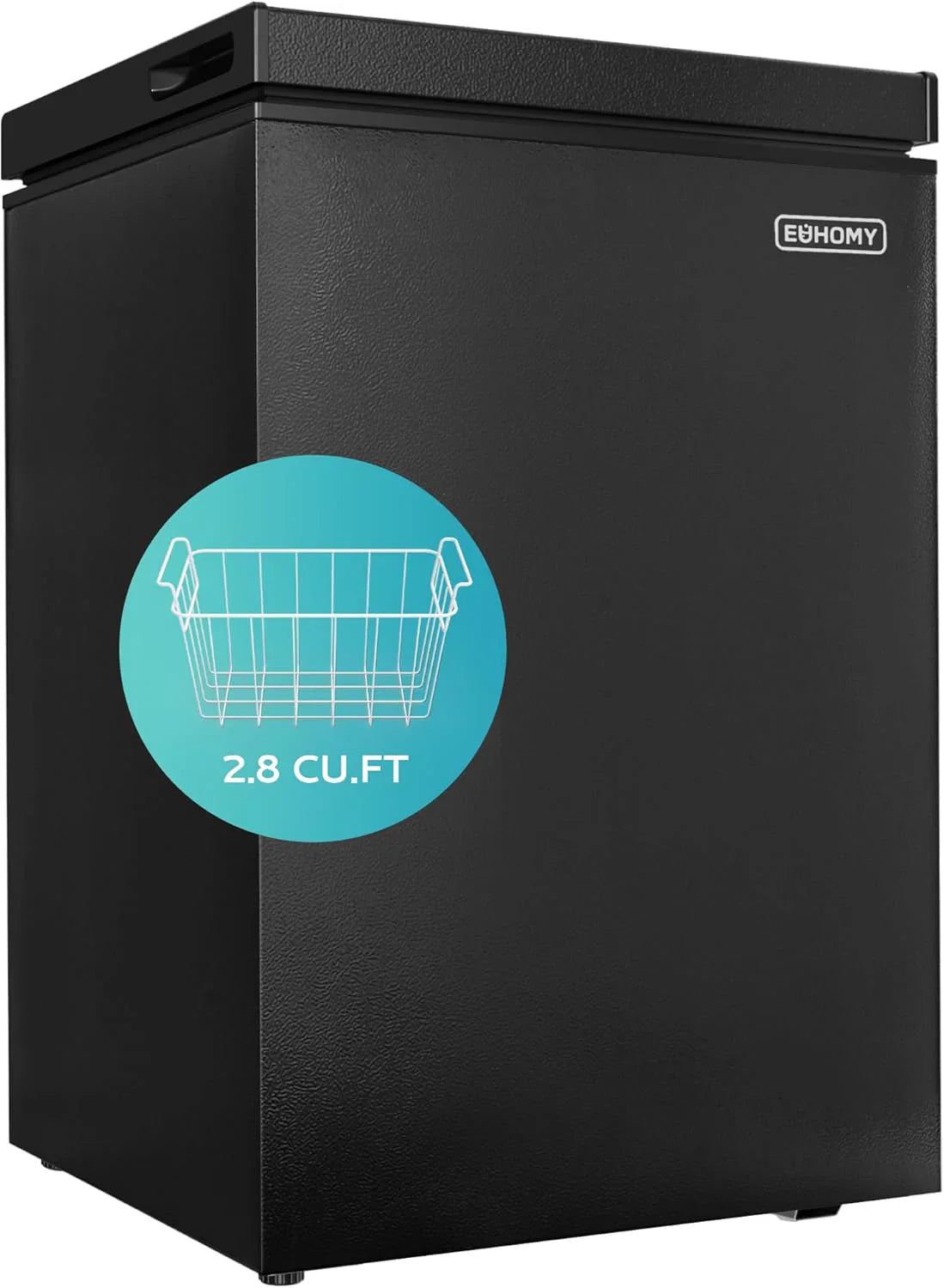 EUHOMY 3.5 Cubic Foot Upright Freezer, Small Deep Freezer, Adjustable 7 Thermostats, Quiet Mini Freezer, Freestanding Top Door