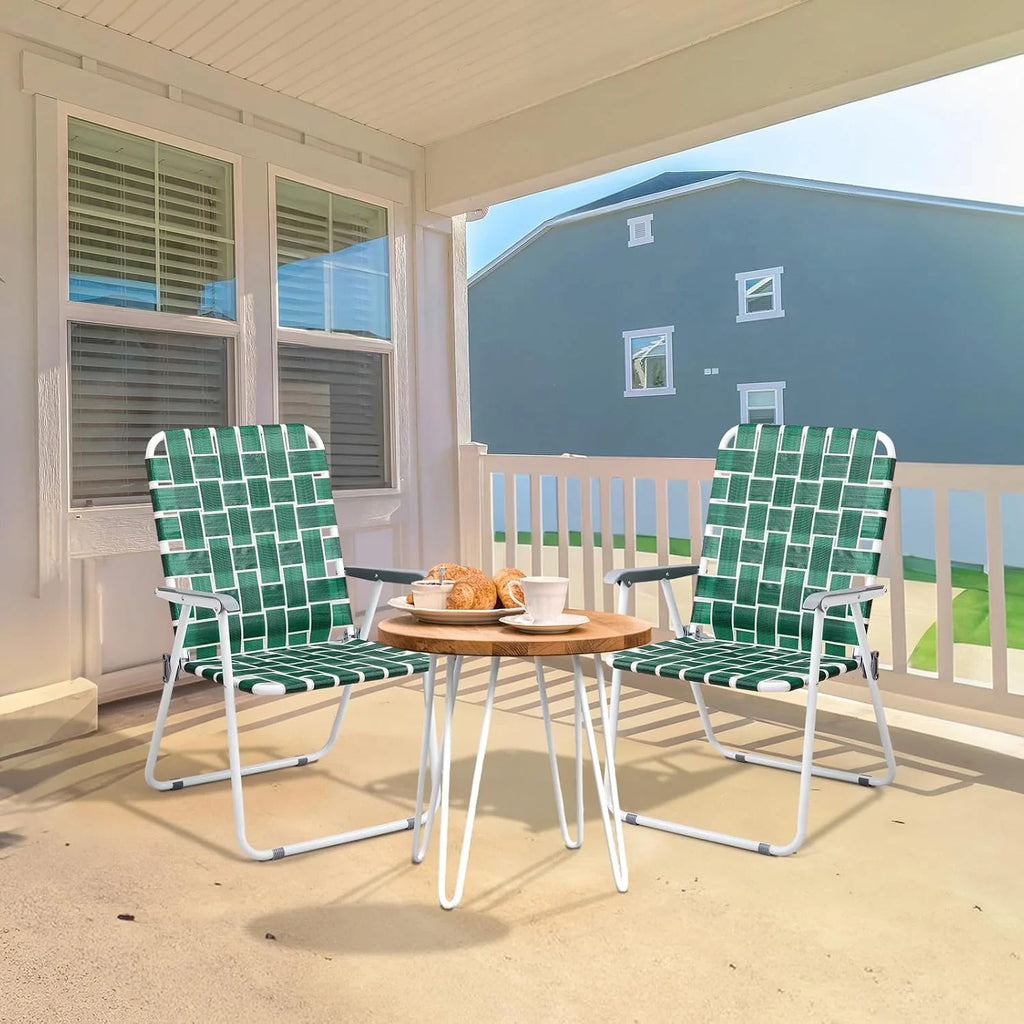 Lot de 2 chaises pliantes en toile pour patio VINGLI, chaise de plage portable pour extérieur, chaise de camping