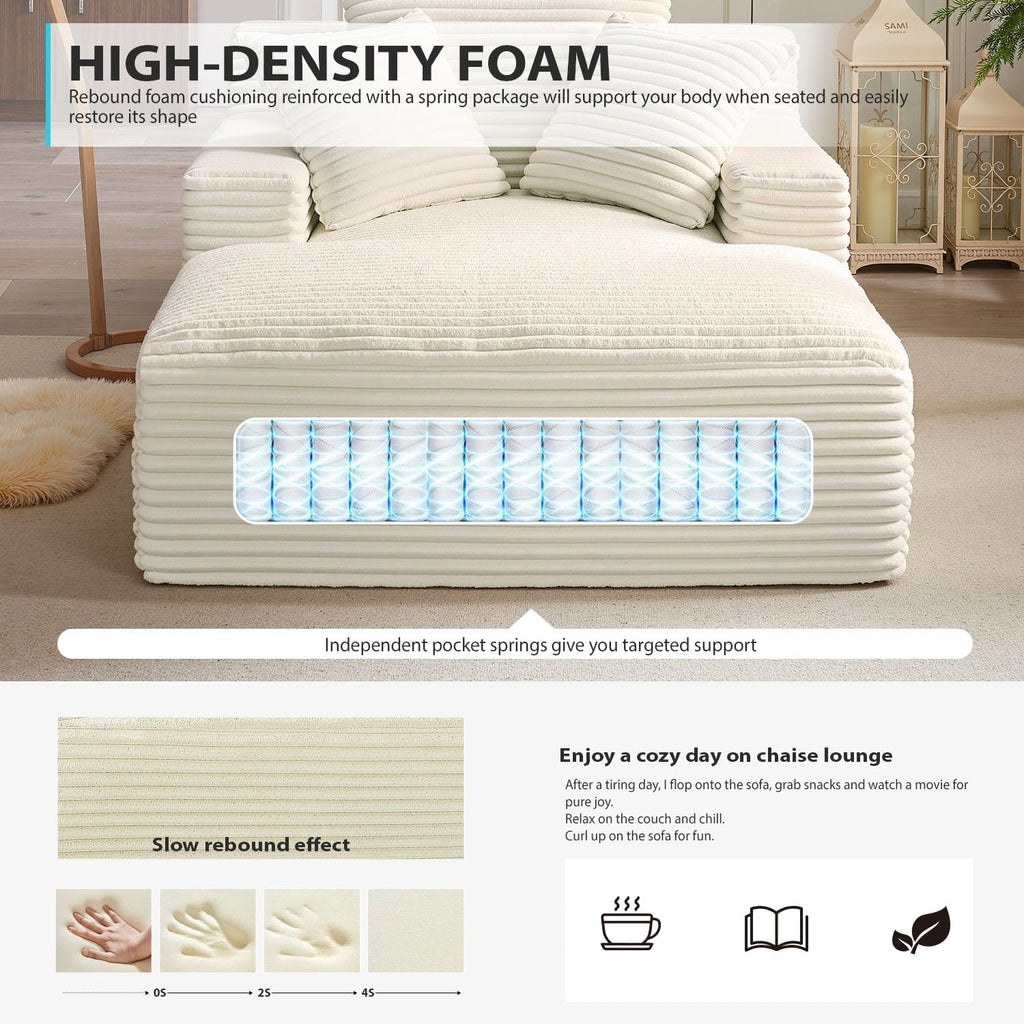 Fauteuil inclinable d'intérieur de 50 pouces, canapé-lit surdimensionné en velours côtelé, fauteuil de lecture à couchage profond, canapé nuage, canapé de salon