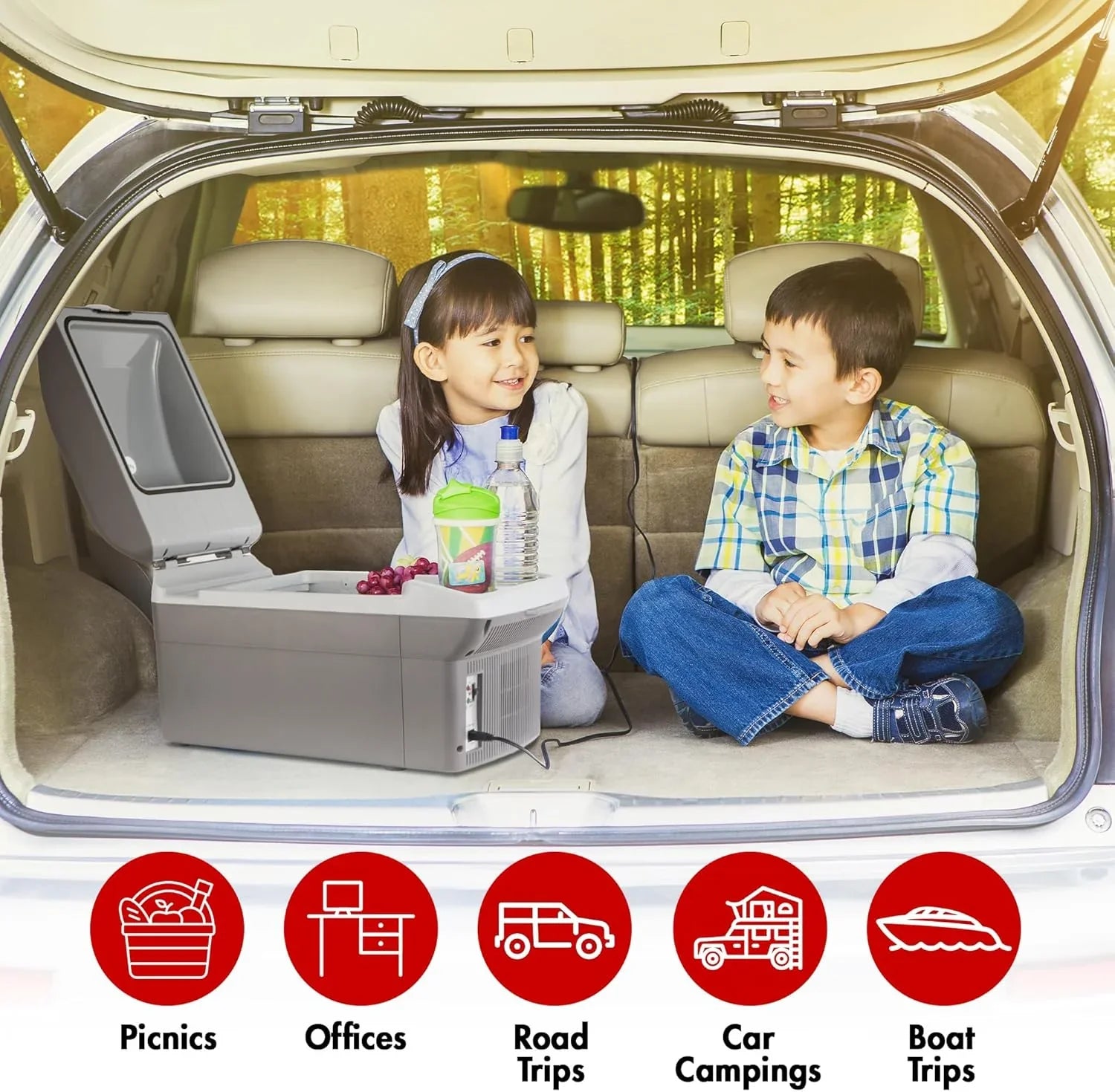 Glacière/chauffage thermoélectrique personnel, capacité de 14 litres, glacière électrique portable pour voiture avec 12/24 V CC, réfrigérateur compact 12 V