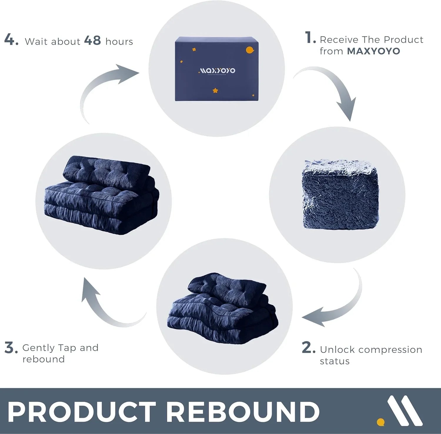 Canapé-lit pliant MAXYOYO, fauteuil convertible avec oreiller, matelas pliable avec support dorsal, fauteuil-lit pliant portable