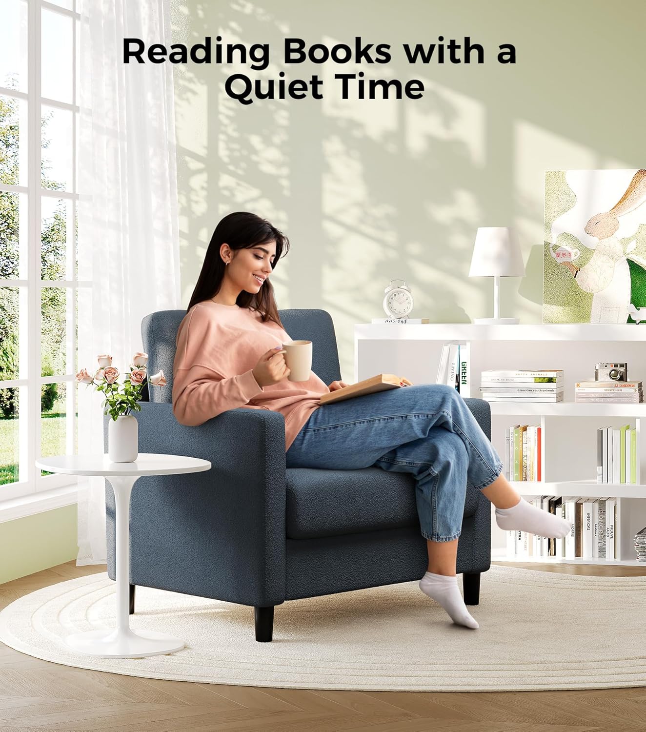 Causeuse de 51 pouces, causeuse confortable en velours côtelé