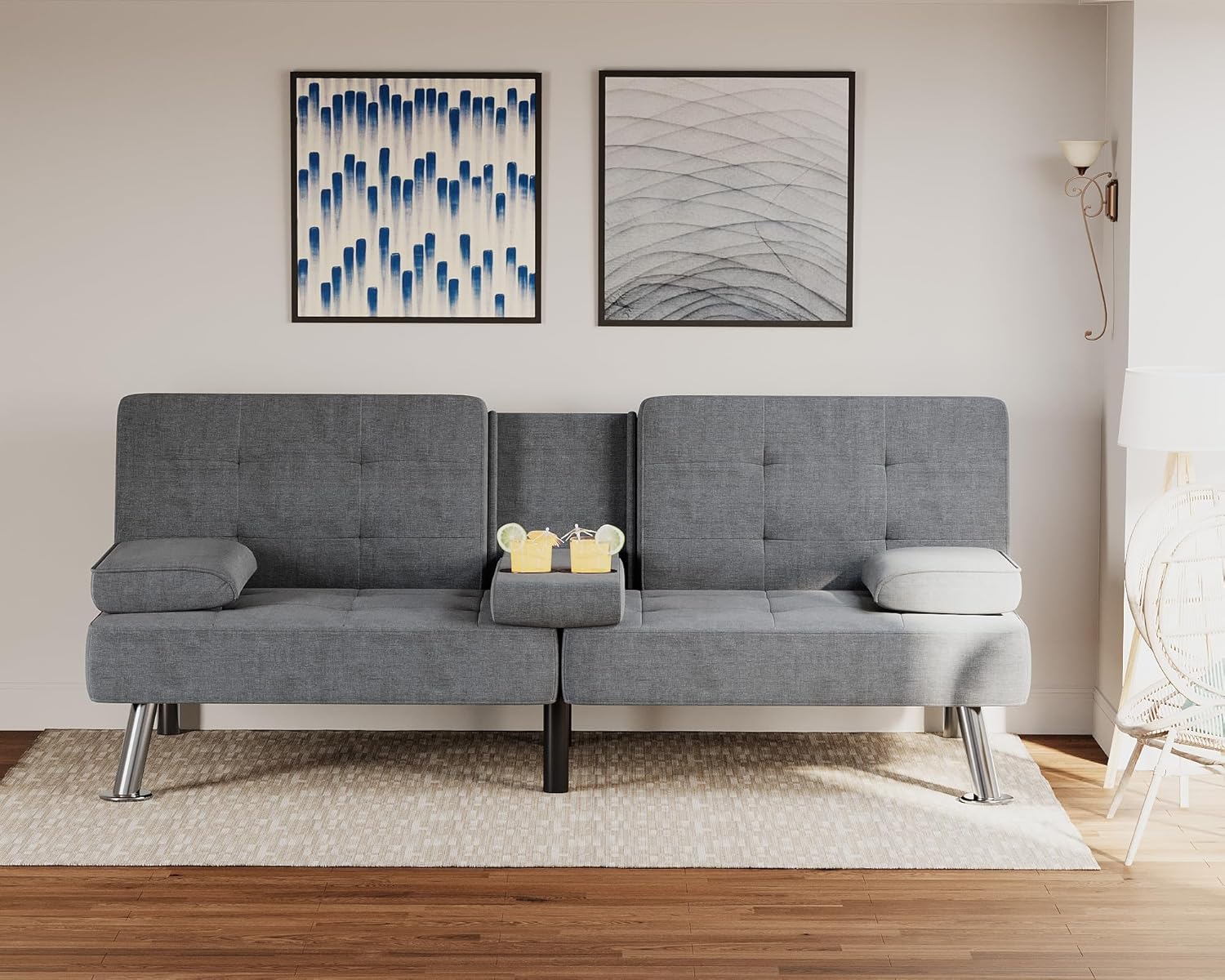 Canapé-lit futon Flamaker Ensemble futon pliant moderne Chaise longue convertible