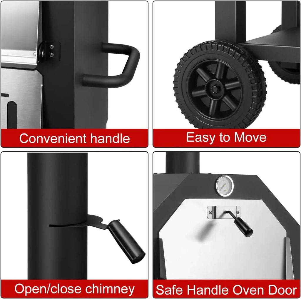 Four à pizza d'extérieur EDOSTORY, barbecue à bois d'extérieur