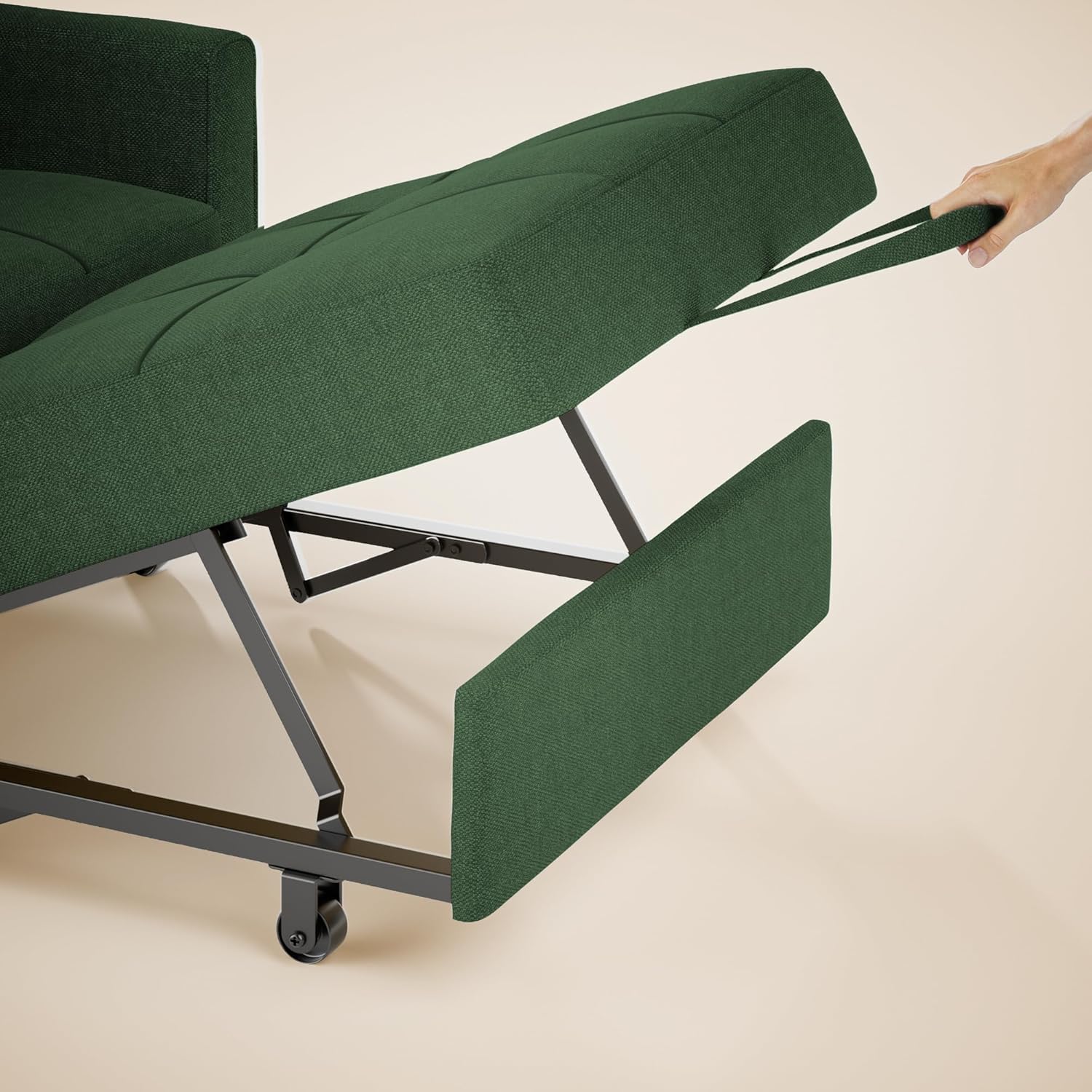 Canapé-lit convertible 3 en 1, convertible en lit simple gigogne avec dossier réglable, spacieux et multifonctionnel