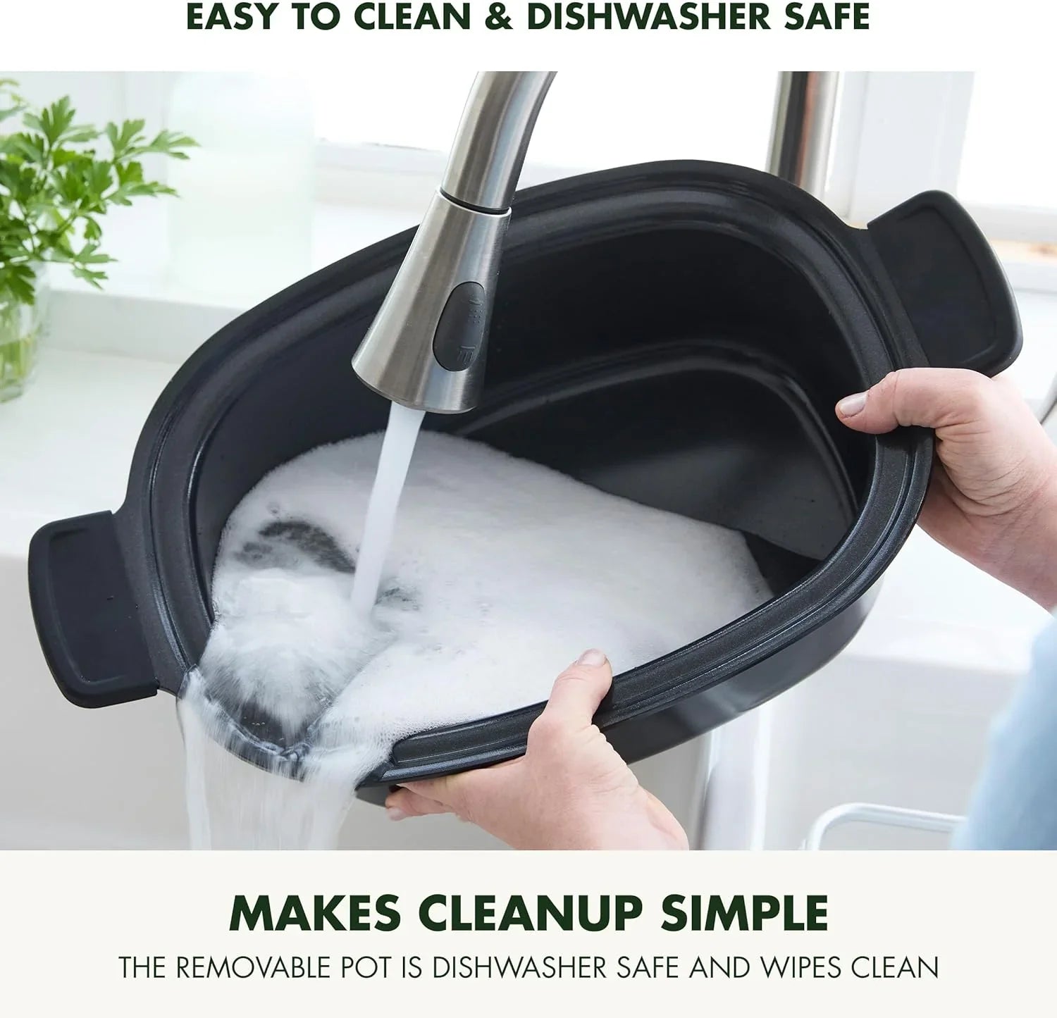 Mijoteuse électrique programmable 8 en 1 de 6 litres avec couvercle lavable au lave-vaisselle et base amovible