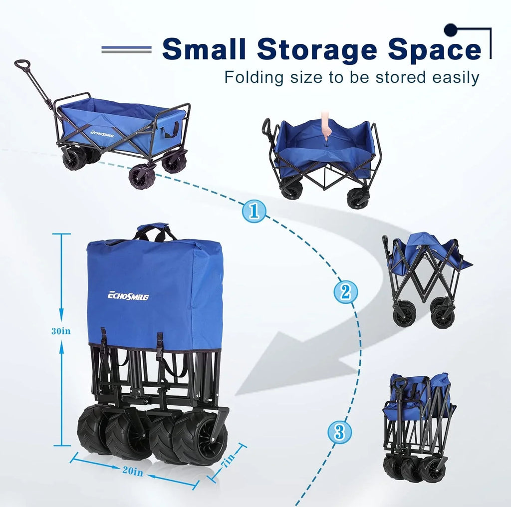 Caravane pliable robuste d'une capacité de 350 lb, caravane de camping pliante extérieure, chariot d'épicerie portable, chariot roulant réglable