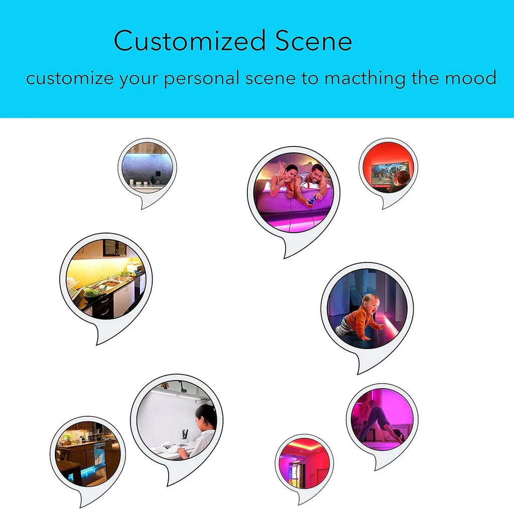 Bande lumineuse intelligente sous meuble, blanche et à intensité variable