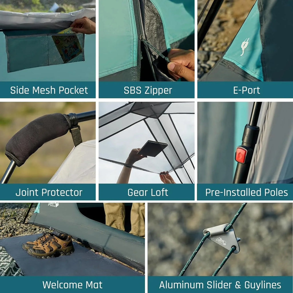 Tente à ouverture rapide, tente de camping familiale, tente de camping pop-up, grande tente imperméable pour le camping en plein air
