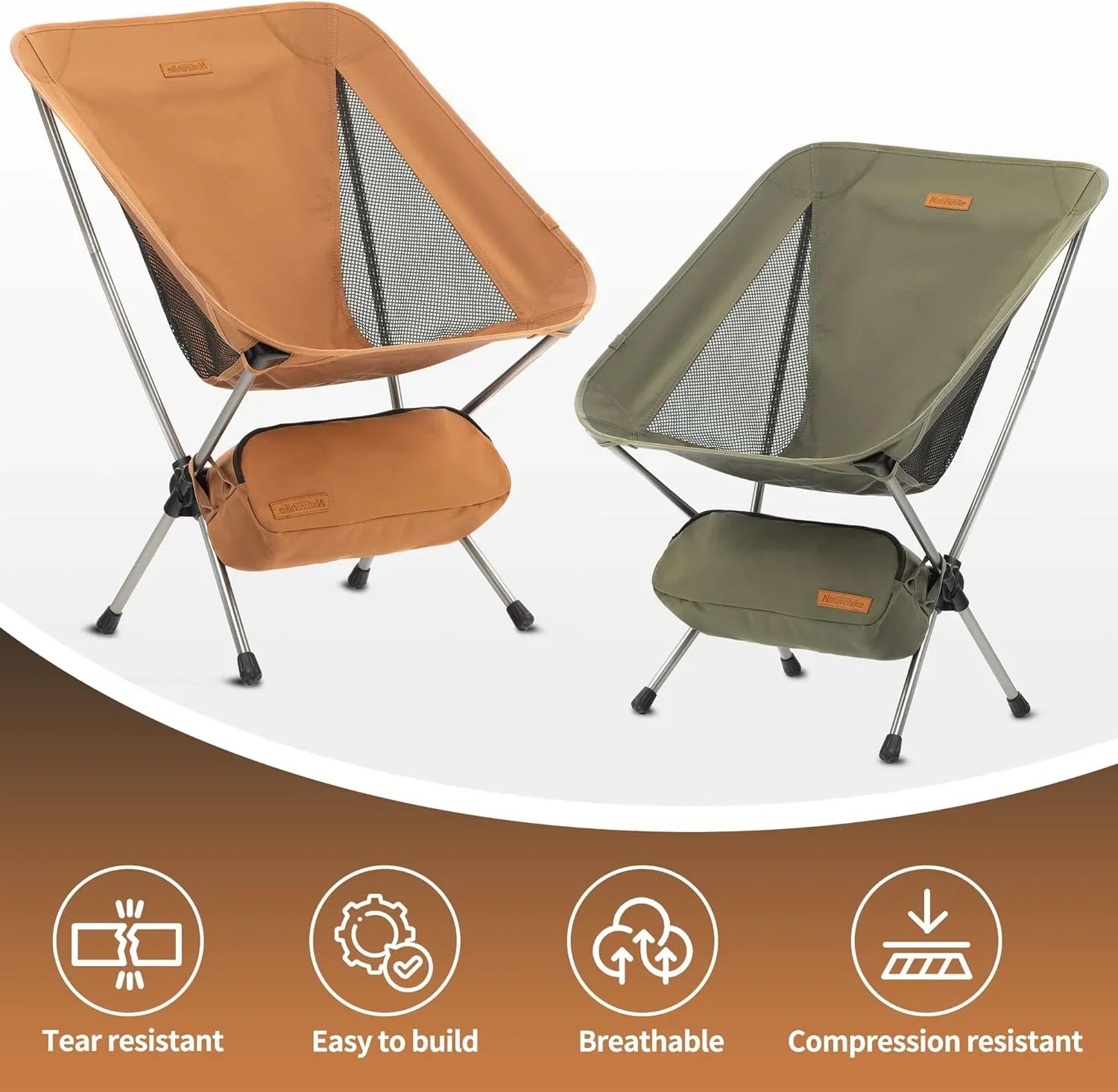 Chaise de camping ultralégère 2,12 lb Chaise de randonnée portable Chaise de randonnée pliante