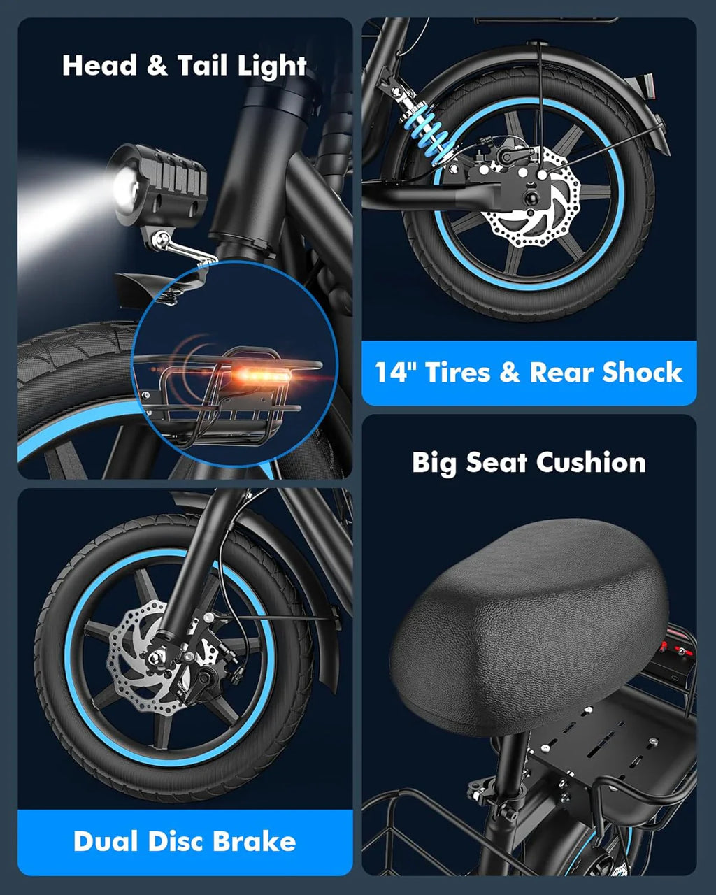 Trottinette électrique Gyroor pour adulte avec grand panier central, autonomie de 32 km, pliable et siège