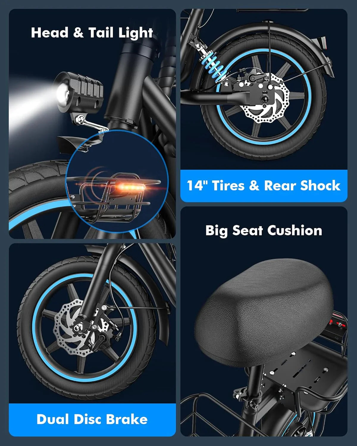 Trottinette électrique Gyroor pour adulte avec grand panier central, autonomie de 32 km, pliable et siège