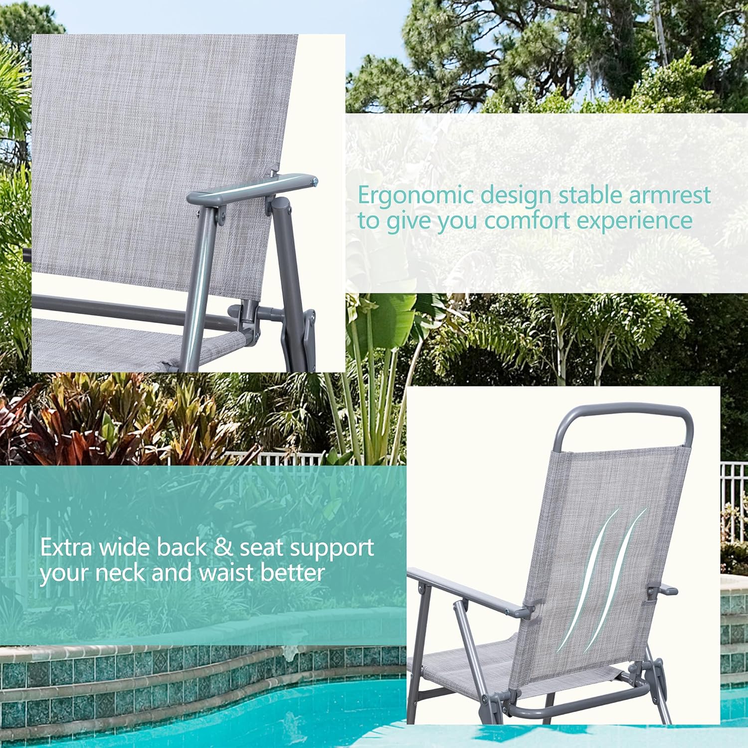 Ensemble table et chaises de salle à manger pliantes Vongrasig 6 pièces