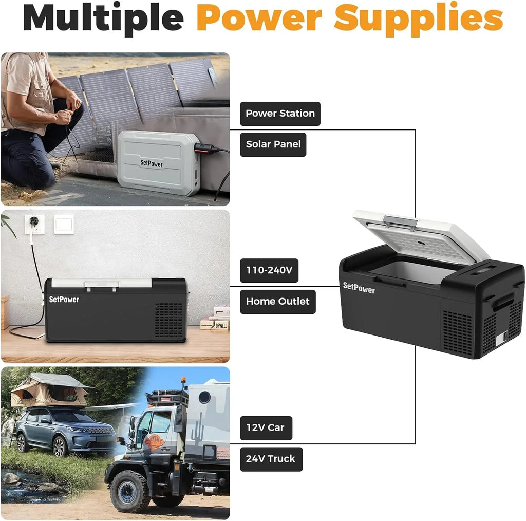 Réfrigérateur portable 12 V 21 litres, autonomie de 50 heures, glacière électrique pour voiture
