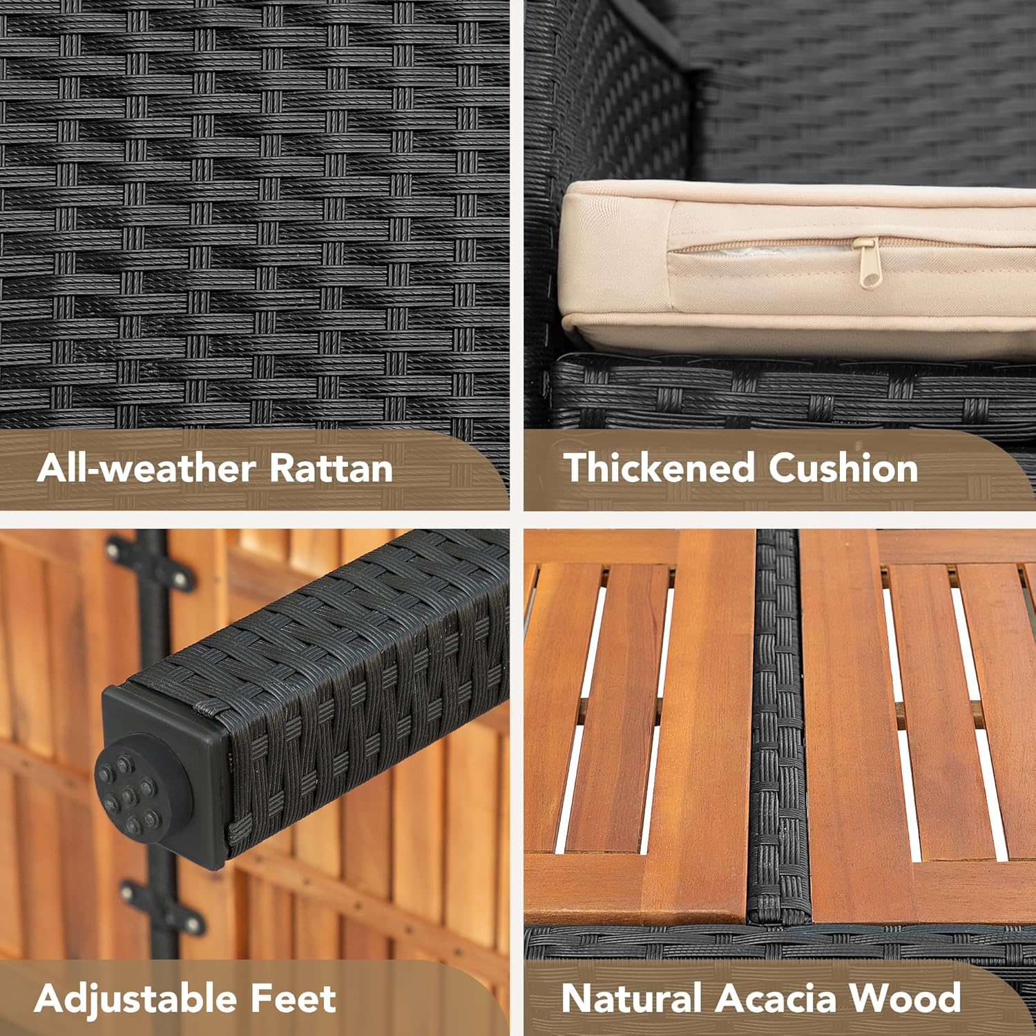 Ensemble de meubles de salle à manger Devoko 7 pièces, ensemble de salon de patio,