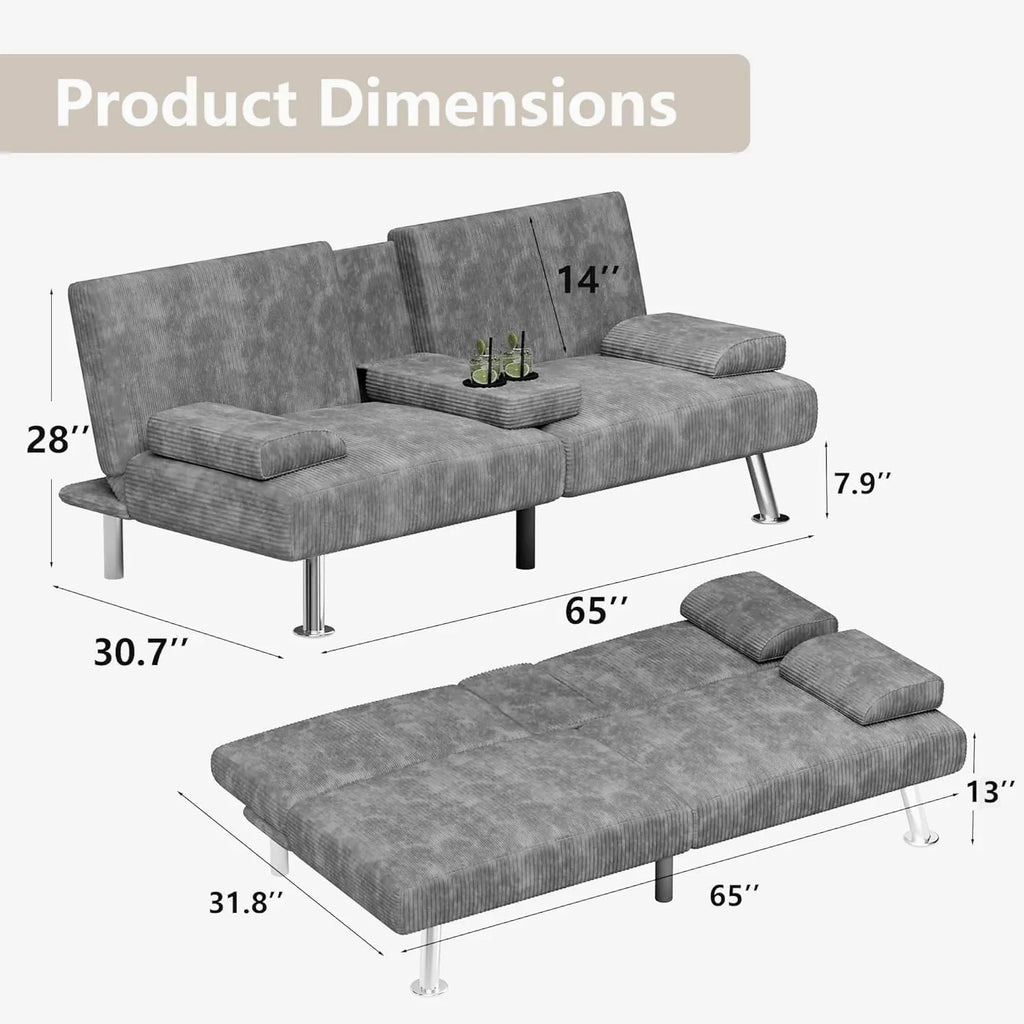 Canapé-lit futon Flamaker Ensemble futon pliant moderne Chaise longue convertible