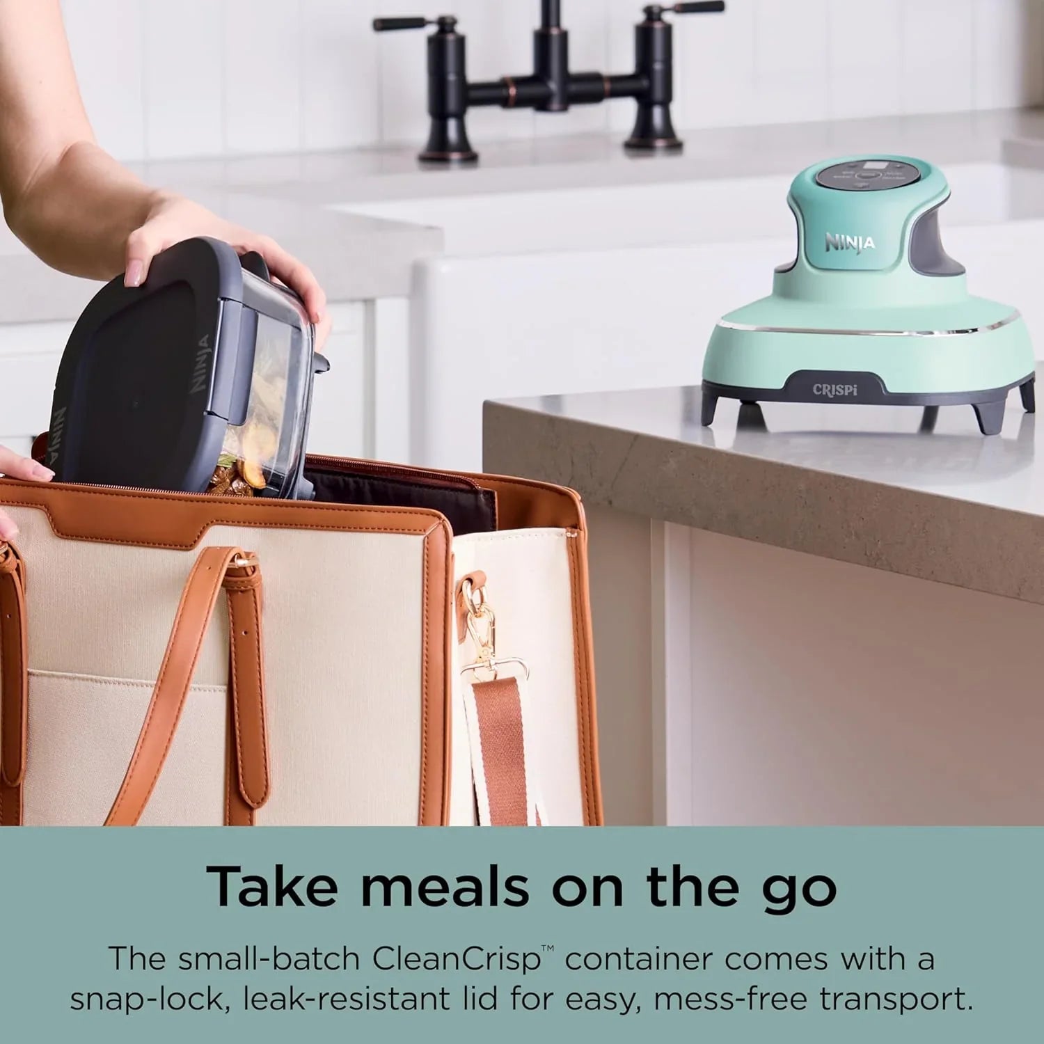 Ninja Crispi Friteuse à air portative en verre 4-en-1