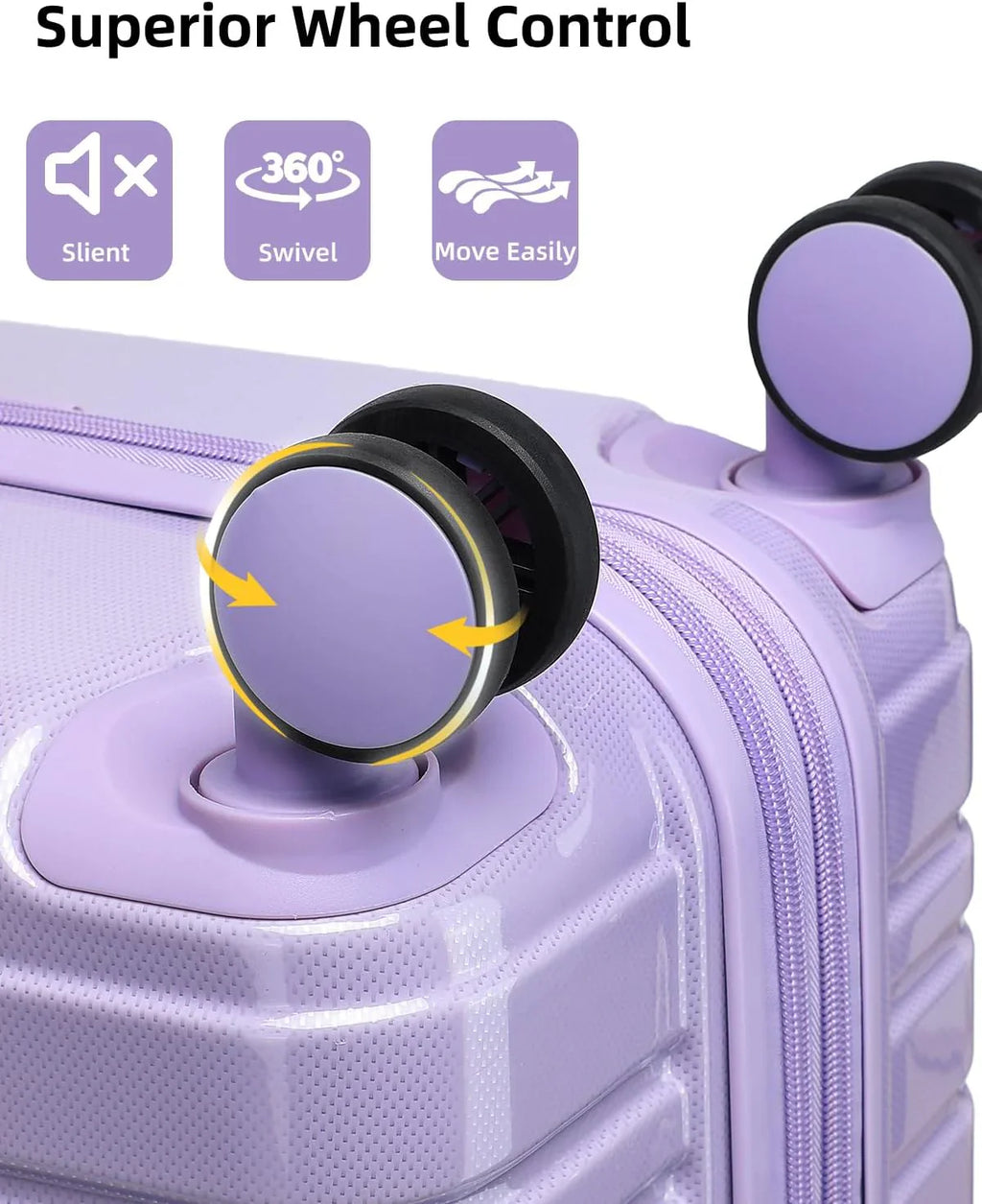 Ensemble de bagages 6 pièces, ensemble de valises rigides extensibles avec roulettes pivotantes, ensemble de bagages à roulettes légers