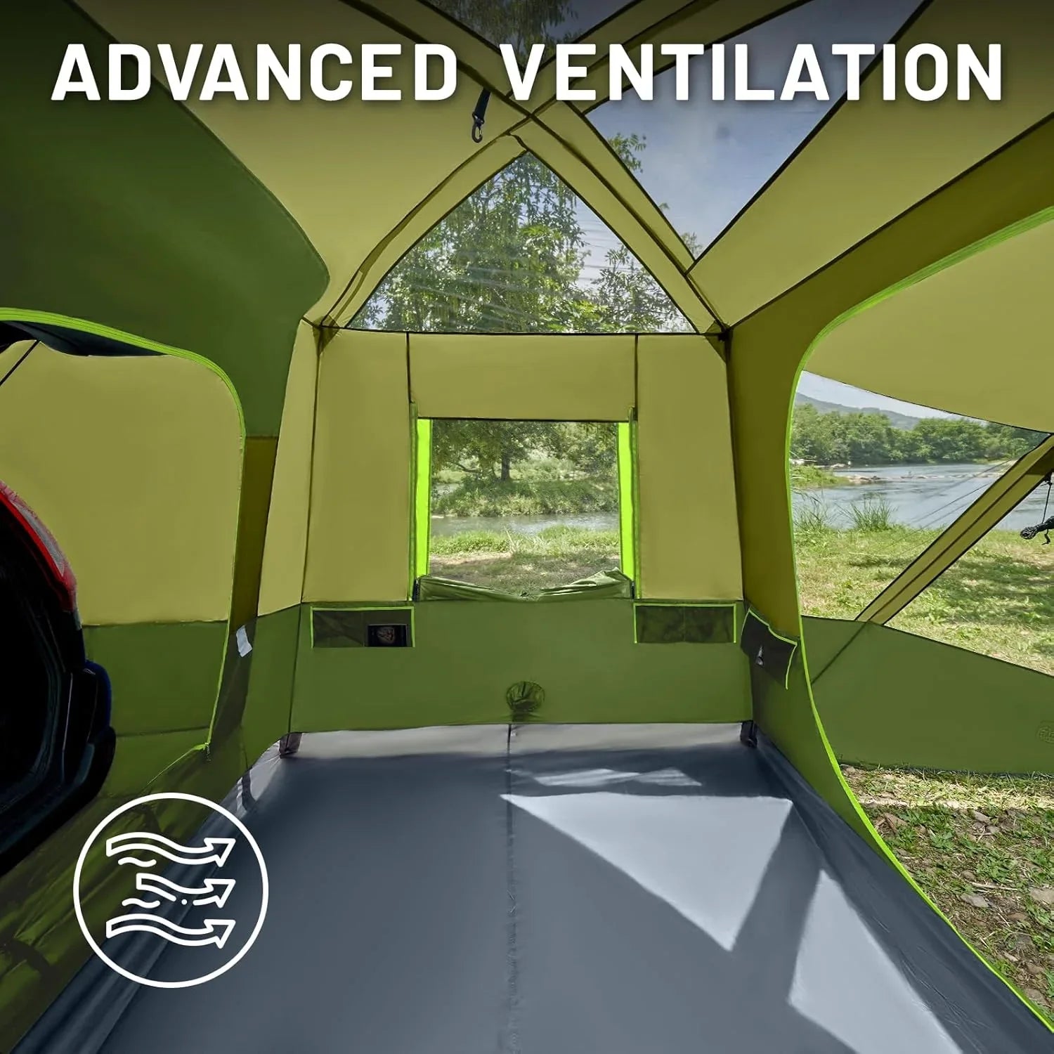 Tente SUV Timber Ridge 5 à 9 personnes avec porche et auvent pour camping familial